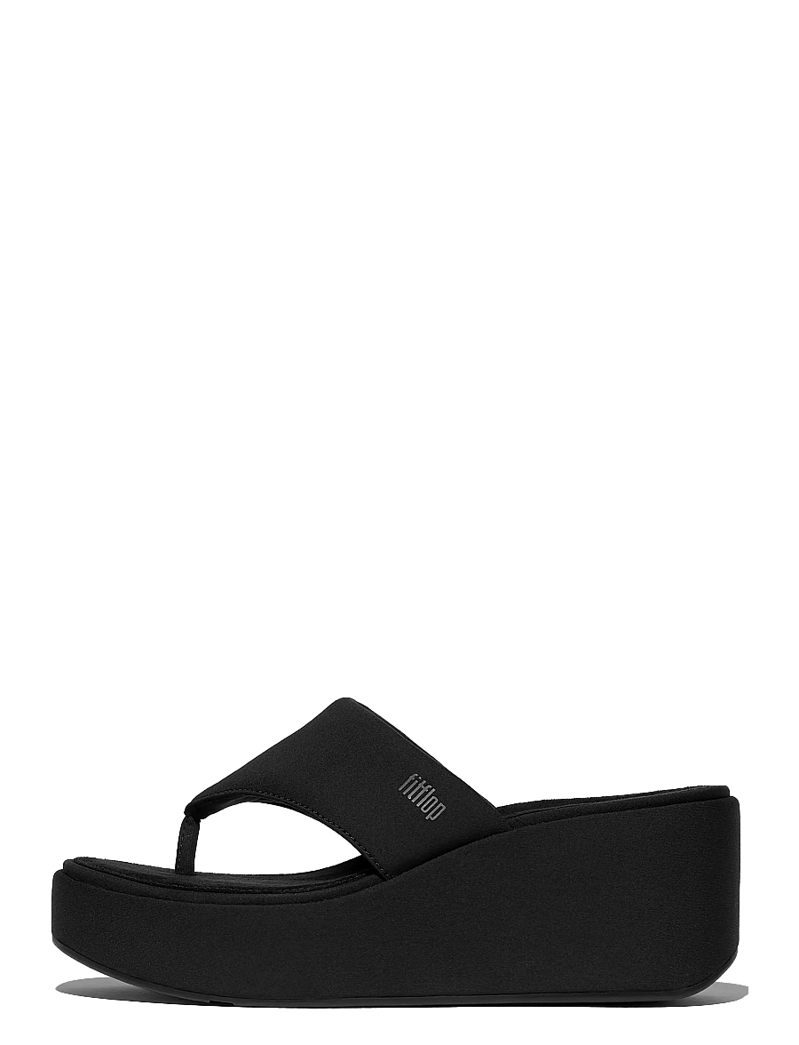 FitFlop - PLATFFORMS WEDGE TOE-POST SANDALS - platåsandaler - all black - 1