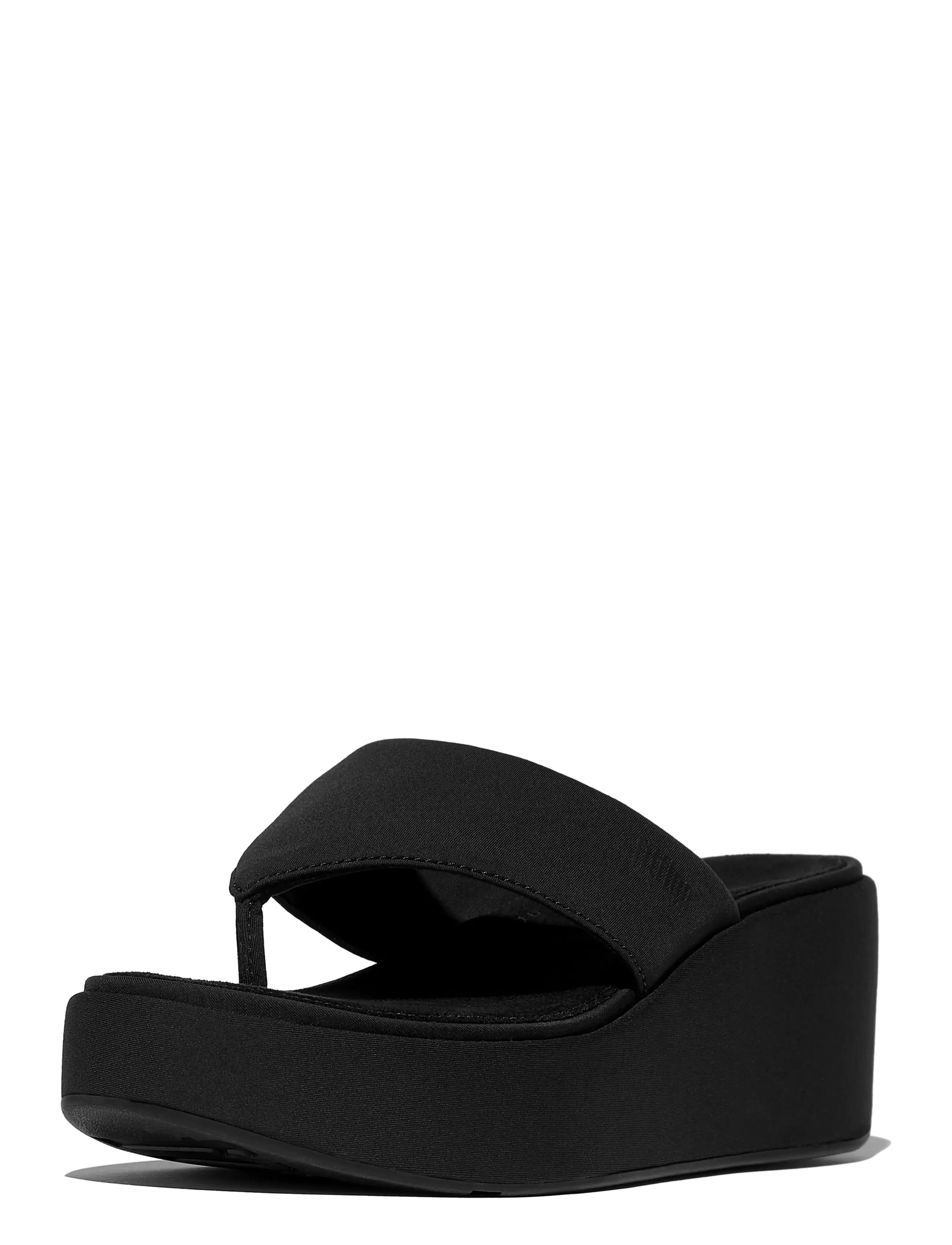 FitFlop - PLATFFORMS WEDGE TOE-POST SANDALS - platform sandals - all black - 3
