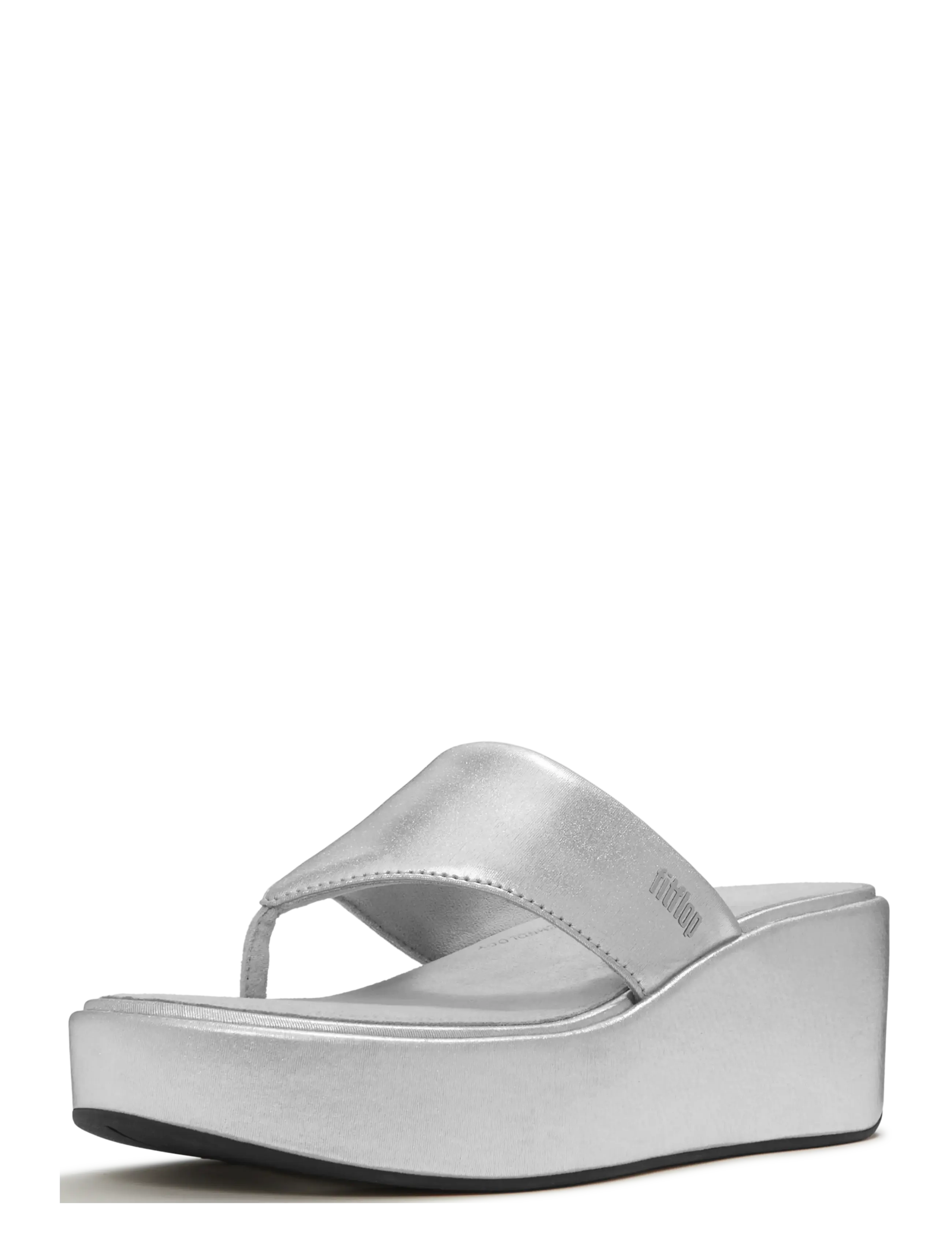 FitFlop - PLATFFORMS WEDGE TOE-POST SANDALS - sandaler med hæl - silver - 3