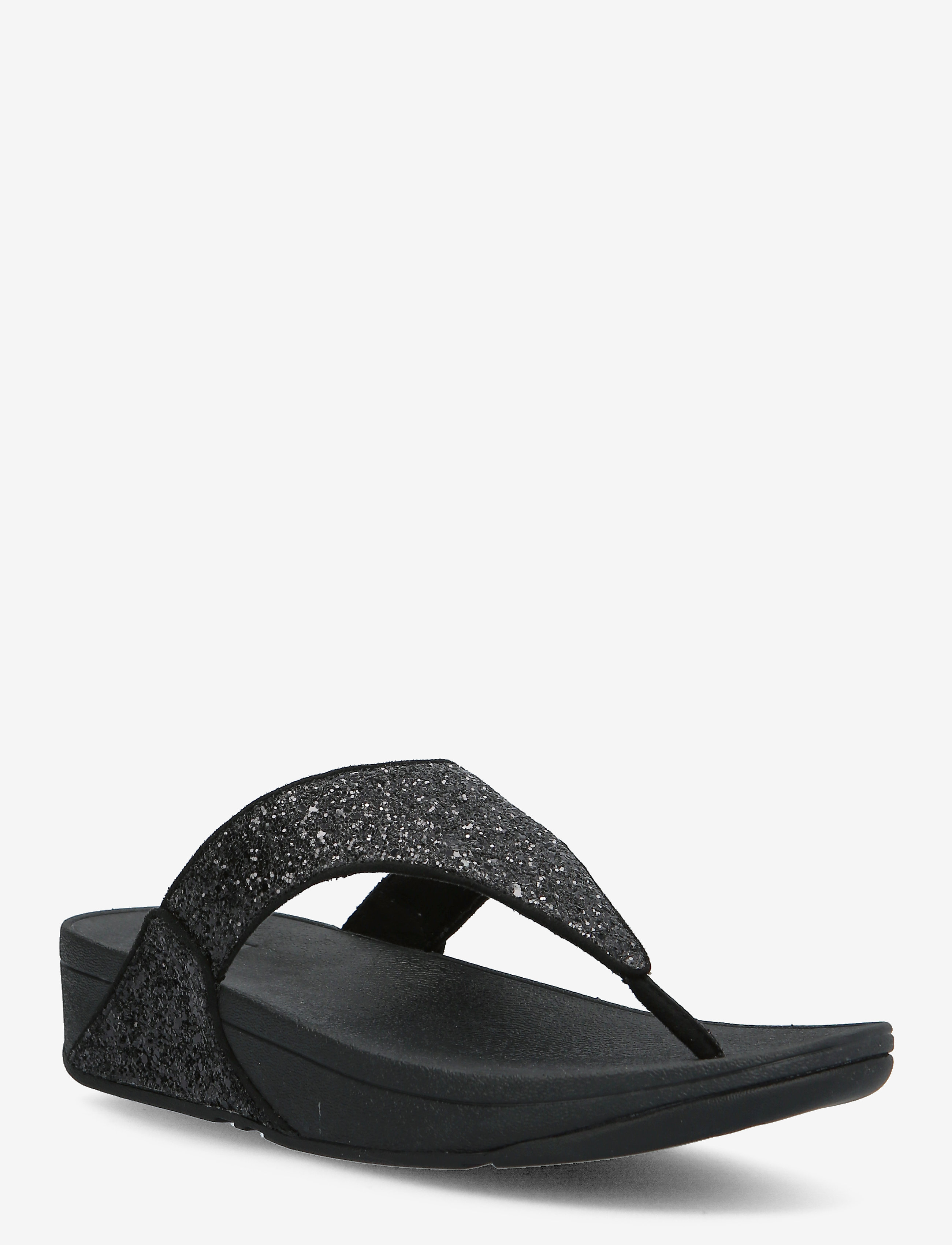 LULU GLITTER TOE-THONGS - BLACK GLITTER