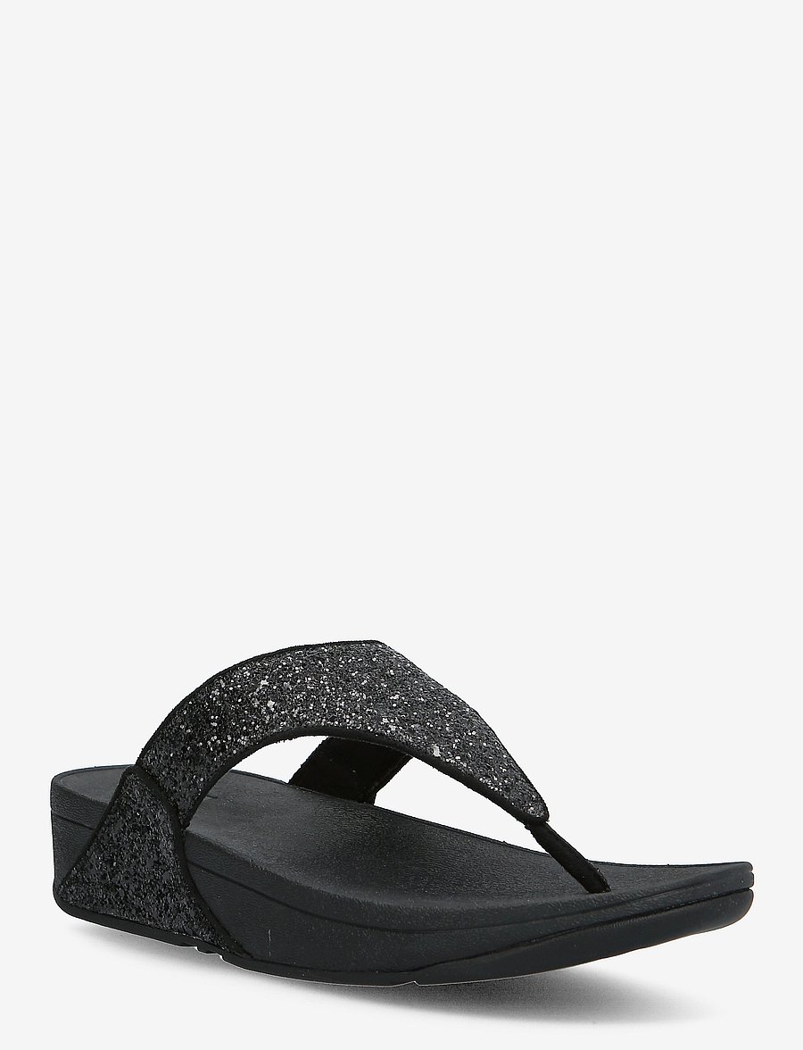 FitFlop - LULU GLITTER TOE-POST SANDALS - japonki - black glitter - 1