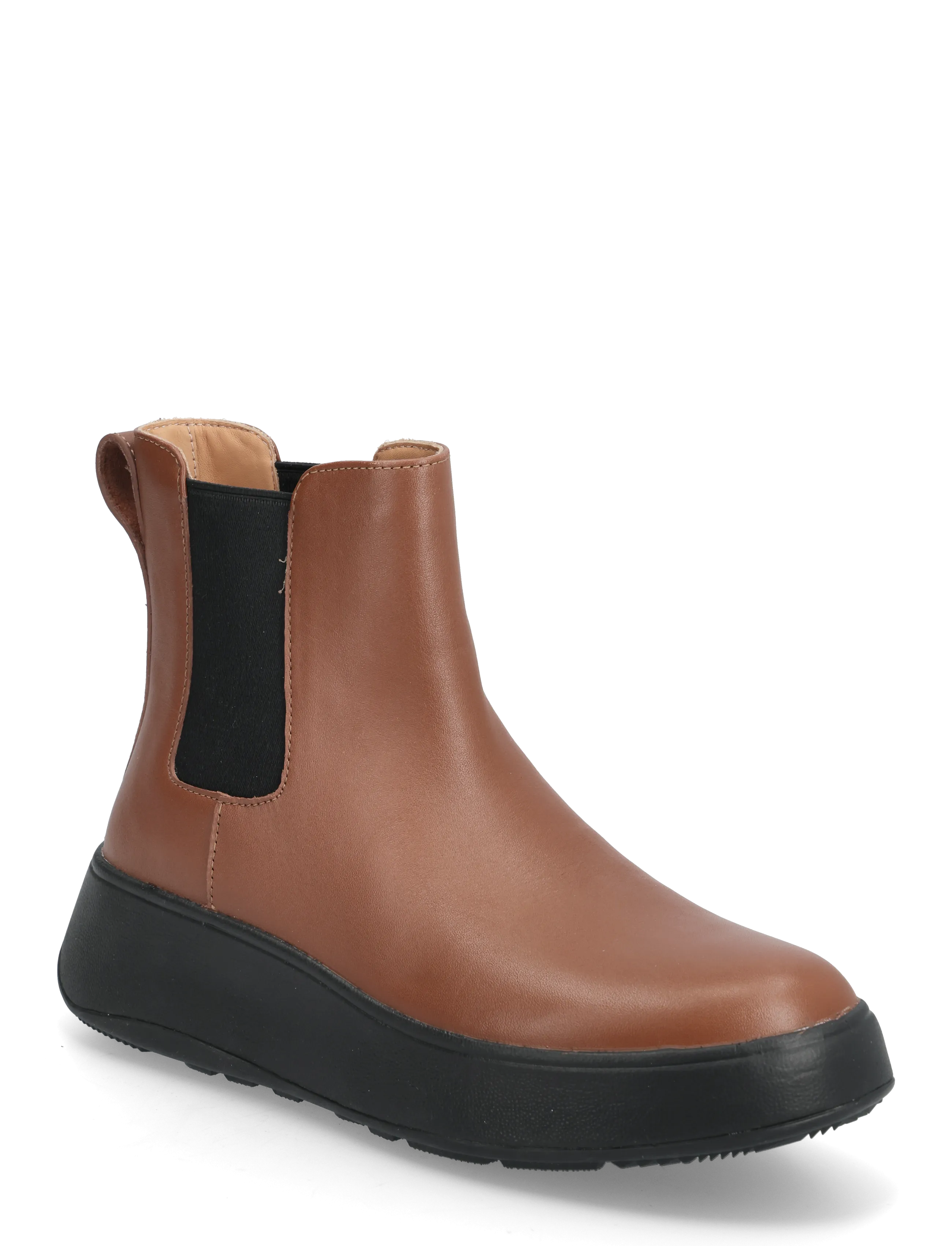 FitFlop F-MODE LEATHER FLATFORM CHELSEA BOOTS - Transitional Layering - RICH BROWN / brown