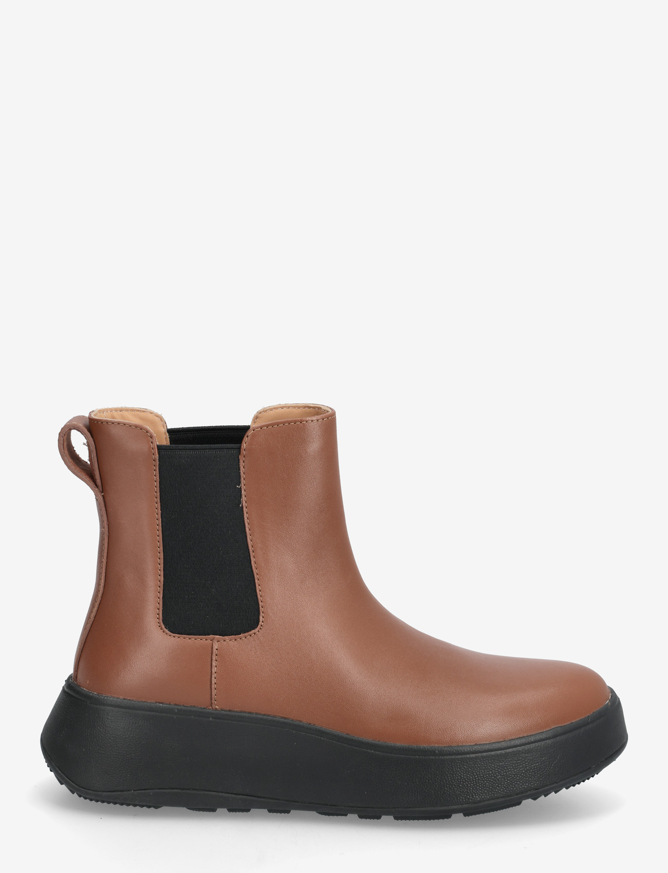 FitFlop - F-MODE LEATHER FLATFORM CHELSEA BOOTS - everyday style - rich brown - 1