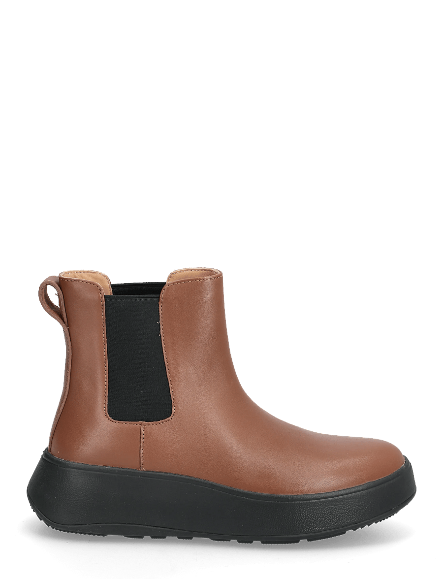 FitFlop - F-MODE LEATHER FLATFORM CHELSEA BOOTS - chelsea-saapad - rich brown - 1