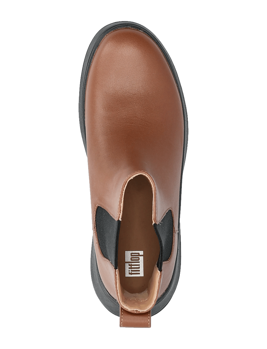 FitFlop - F-MODE LEATHER FLATFORM CHELSEA BOOTS - chelsea-saapad - rich brown - 3