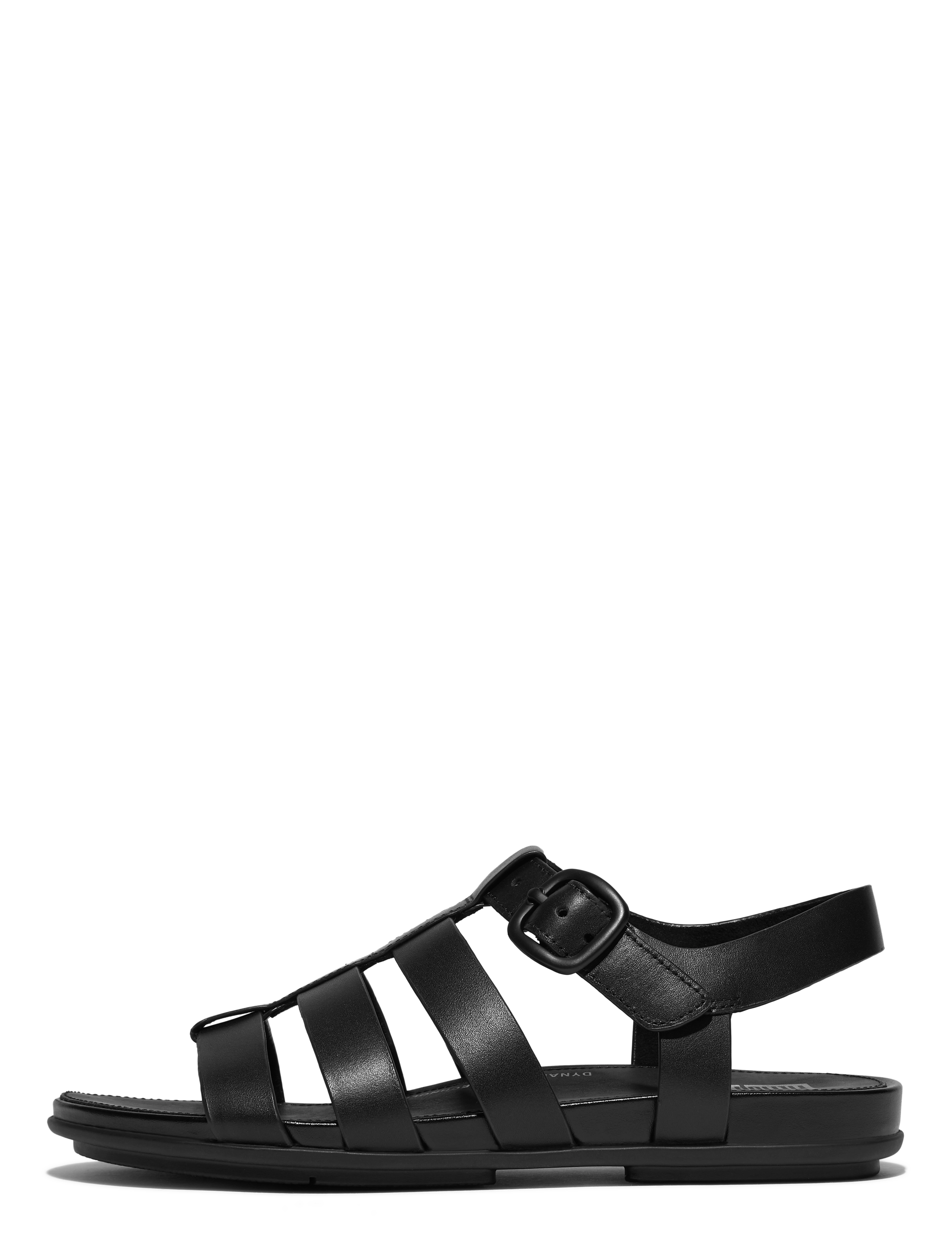FitFlop GRACIE RUBBER-BUCKLE LEATHER FISHERMAN SANDALS - Gladiator-Sandalen - ALL BLACK / black