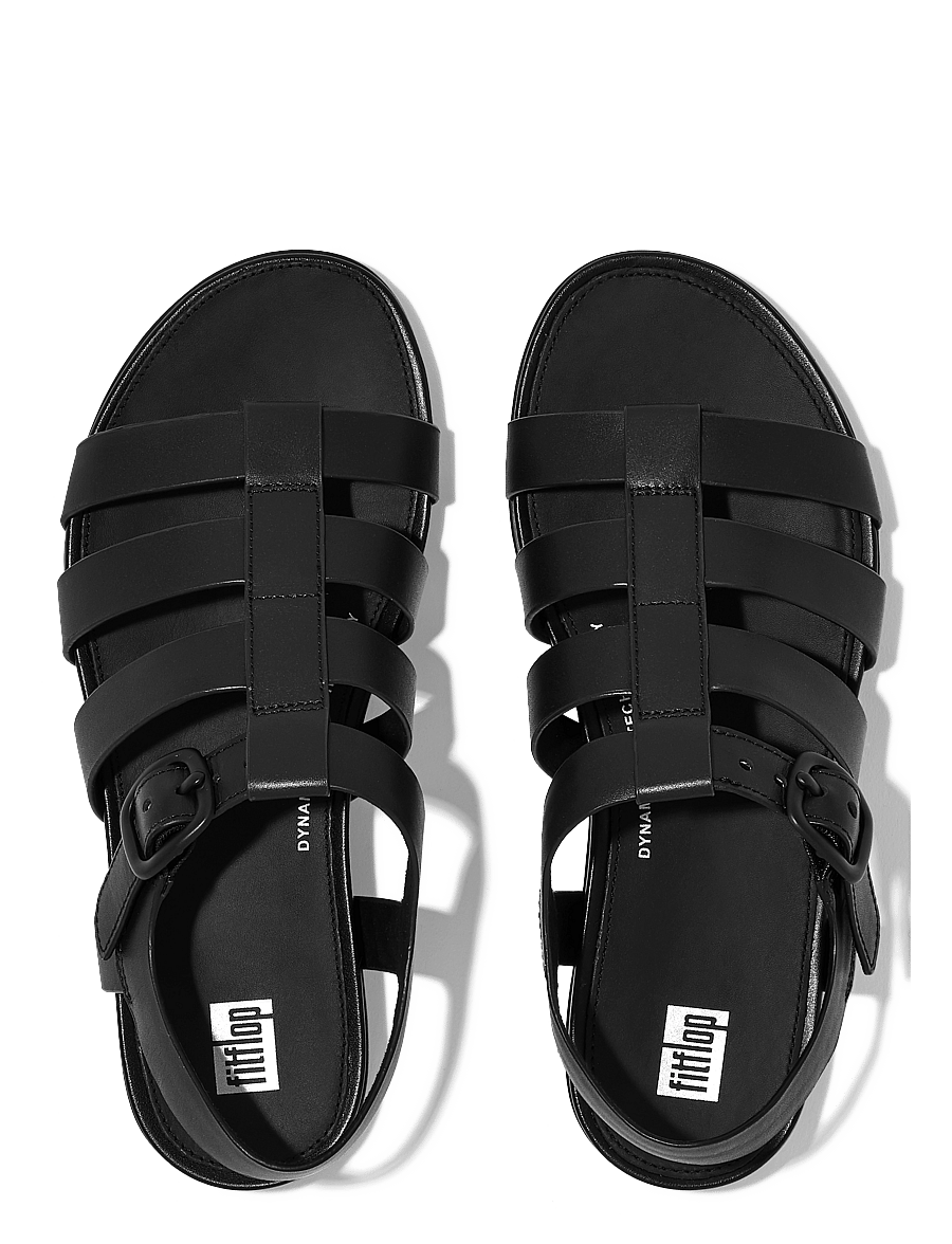 FitFlop - GRACIE RUBBER-BUCKLE LEATHER FISHERMAN SANDALS - all black - 2