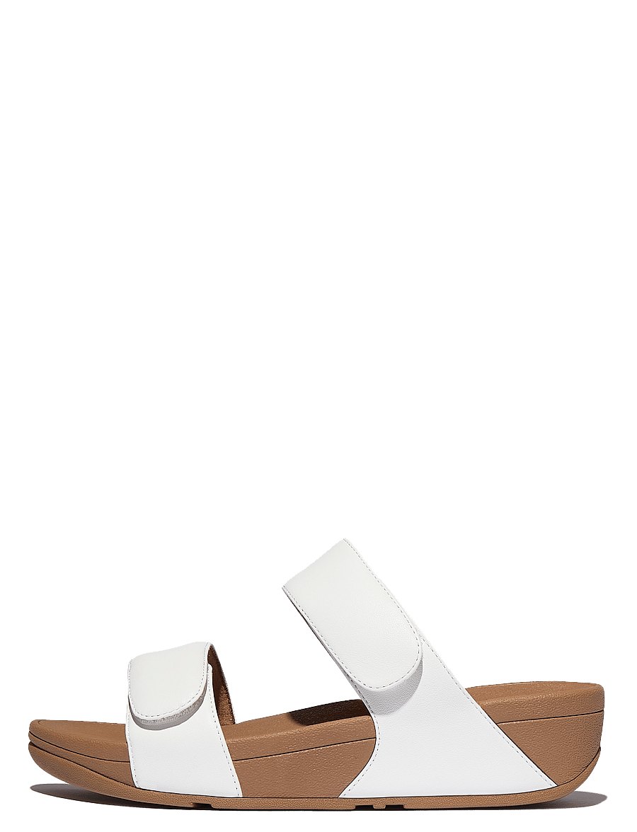 FitFlop - LULU ADJUSTABLE LEATHER SLIDES - urban white - 2