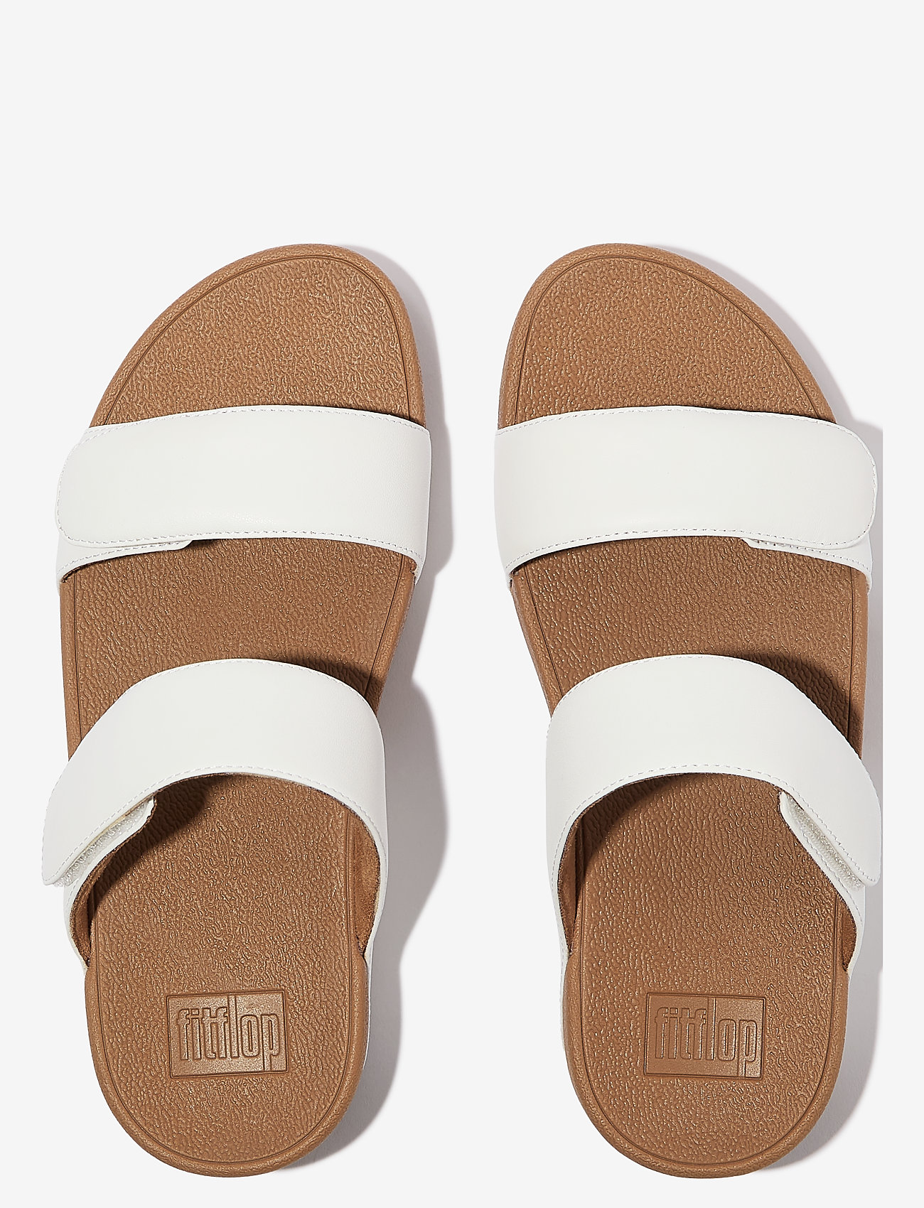 FitFlop - LULU ADJUSTABLE LEATHER SLIDES - platformsandaler - urban white - 3