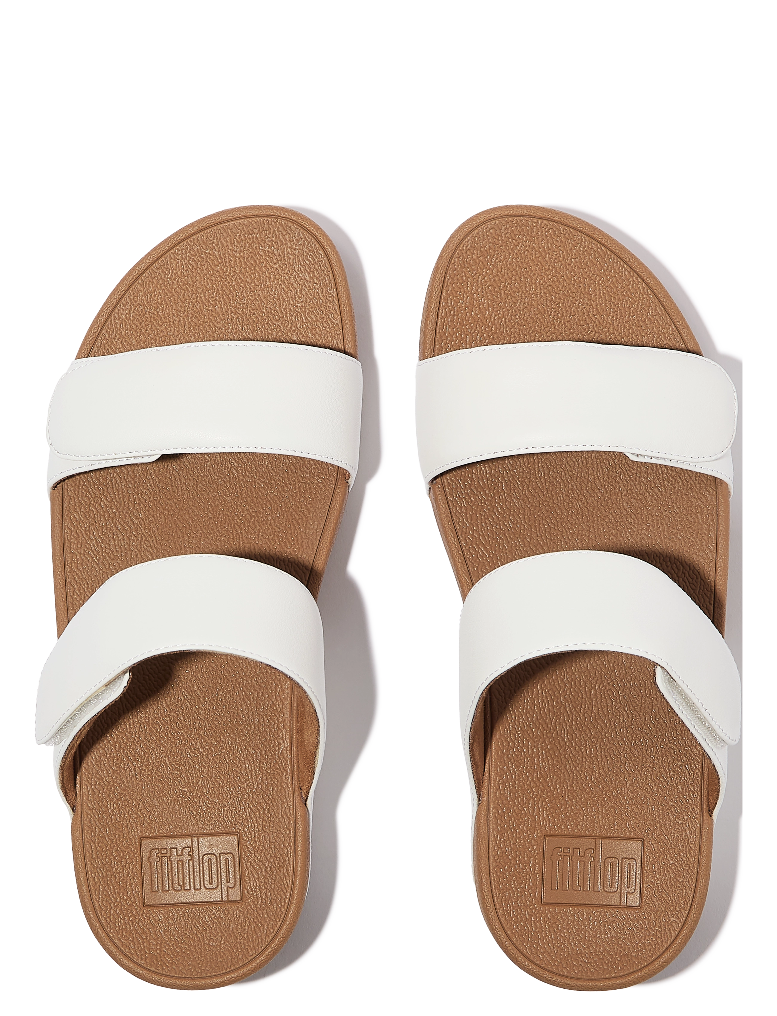 FitFlop - LULU ADJUSTABLE LEATHER SLIDES - urban white - 3