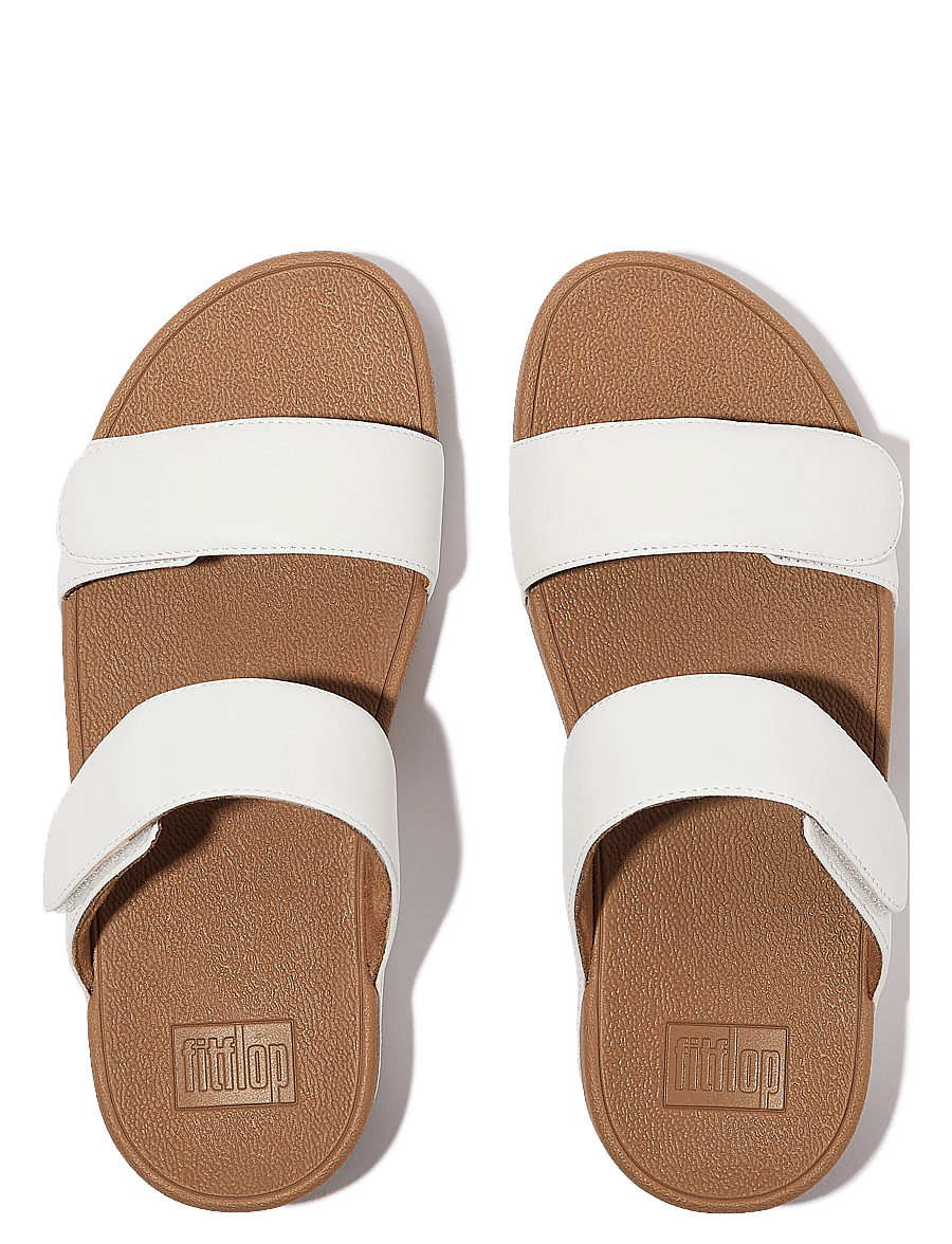 FitFlop - LULU ADJUSTABLE LEATHER SLIDES - urban white - 3