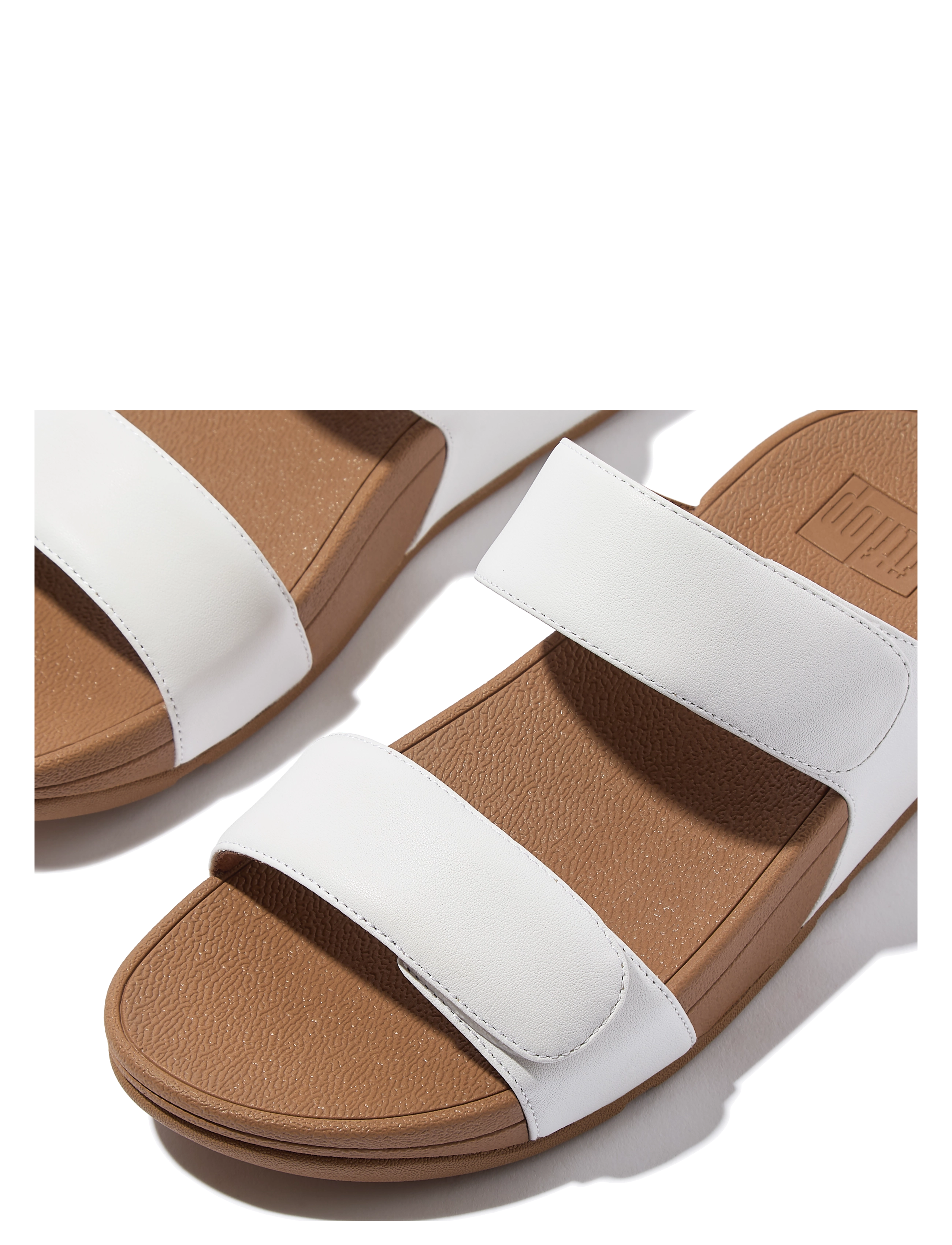 FitFlop - LULU ADJUSTABLE LEATHER SLIDES - urban white - 4