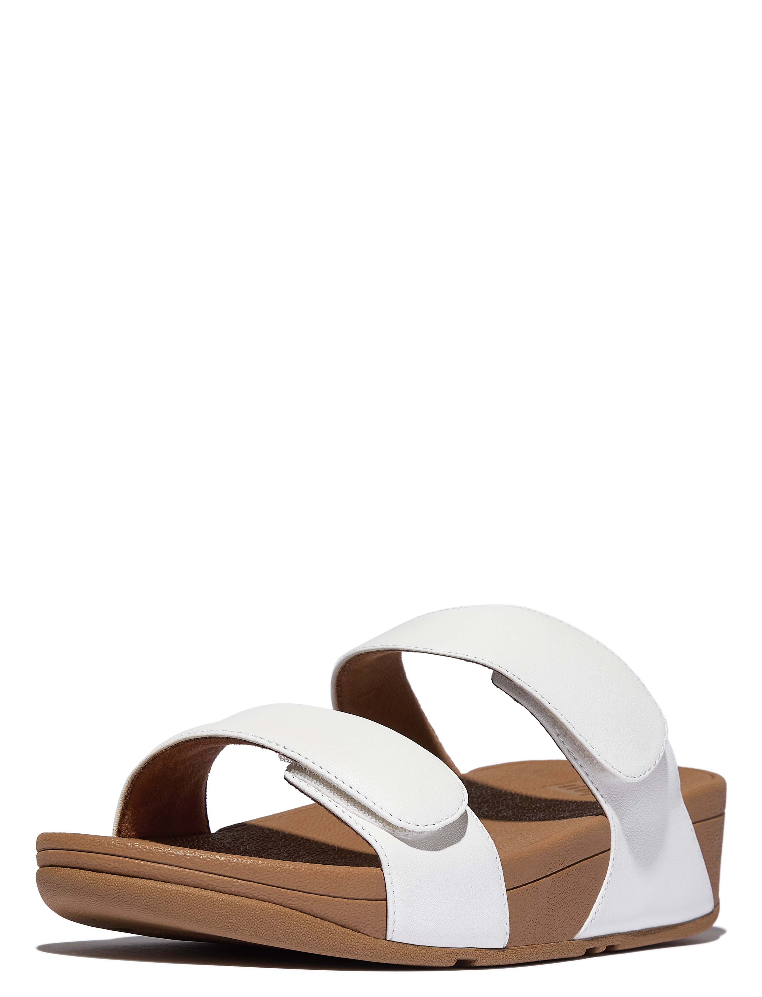 FitFlop - LULU ADJUSTABLE LEATHER SLIDES - urban white - 1