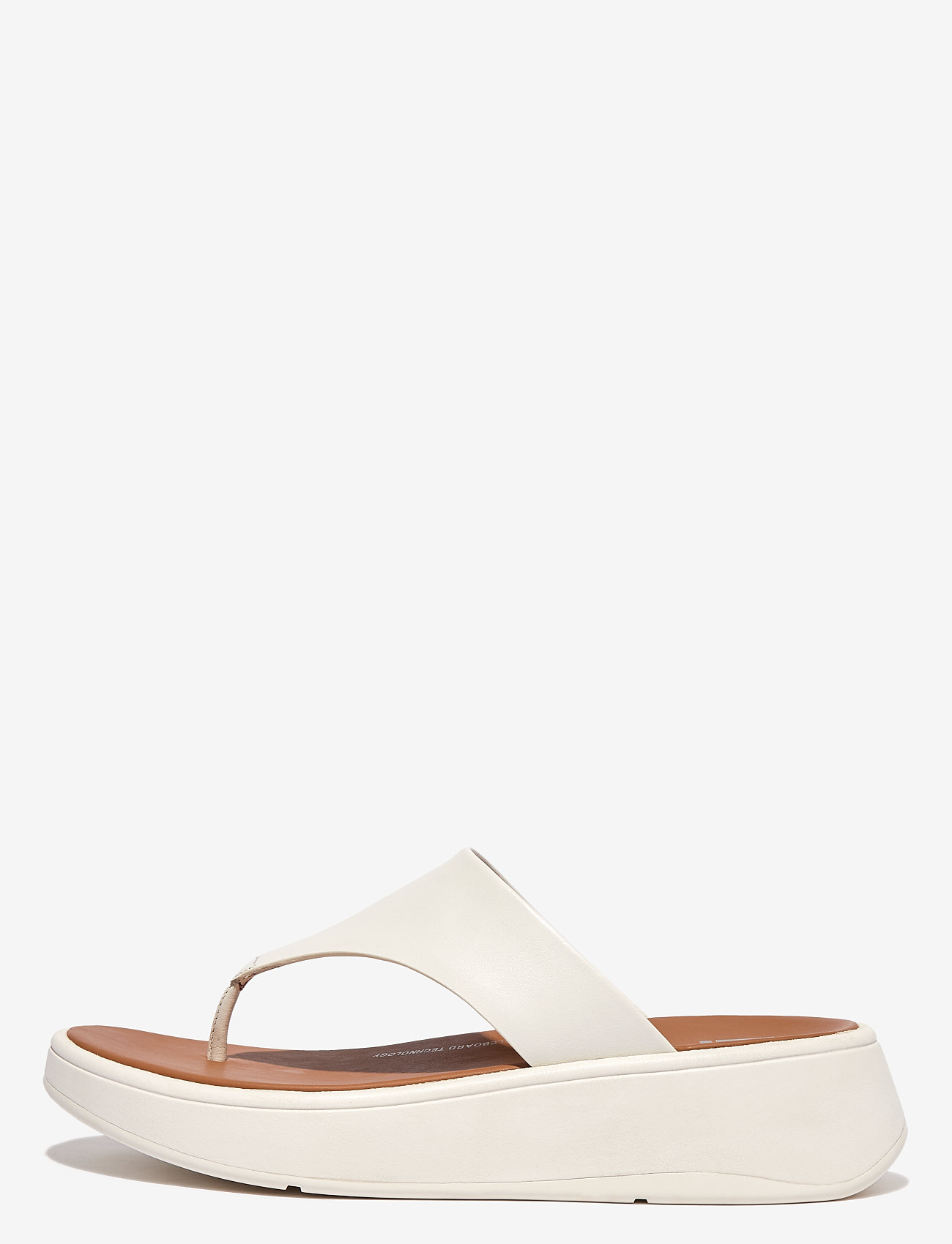 FitFlop - F-MODE LEATHER FLATFORM TOE-POST SANDALS - plätud - cream - 0