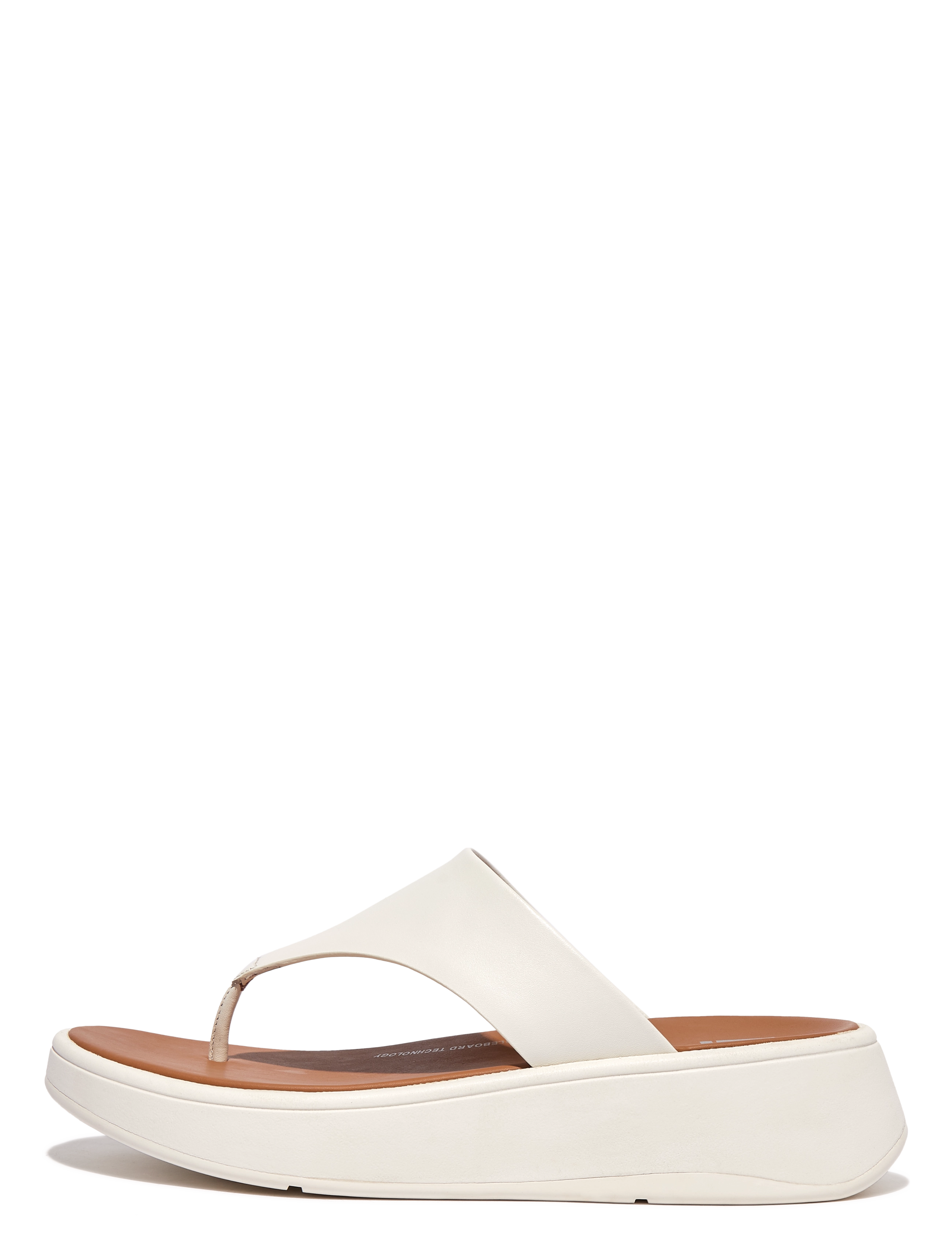 FitFlop F-MODE LEATHER FLATFORM TOE-POST SANDALS - Flip Flops - CREAM / white