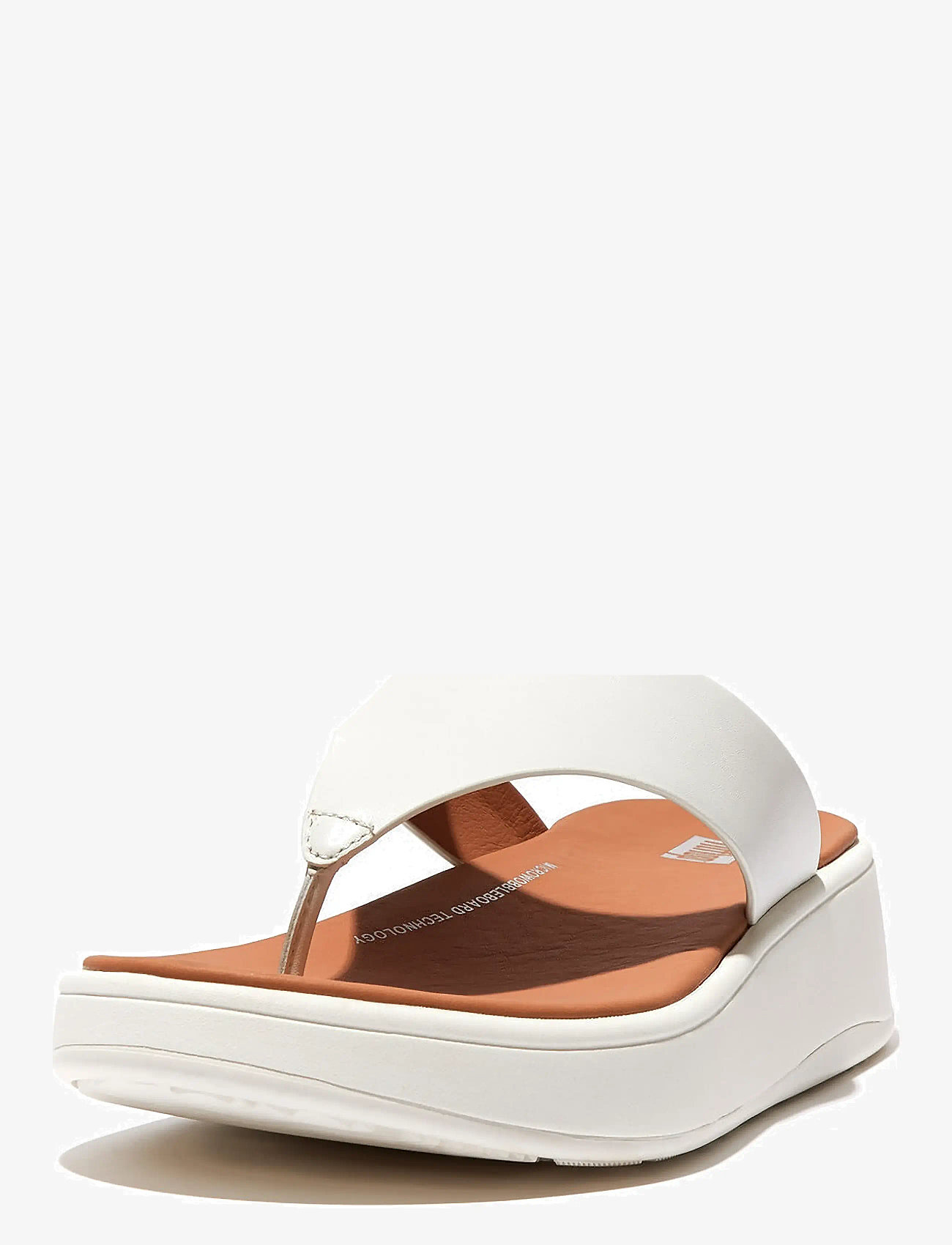 FitFlop - F-MODE LEATHER FLATFORM TOE-POST SANDALS - plätud - cream - 3