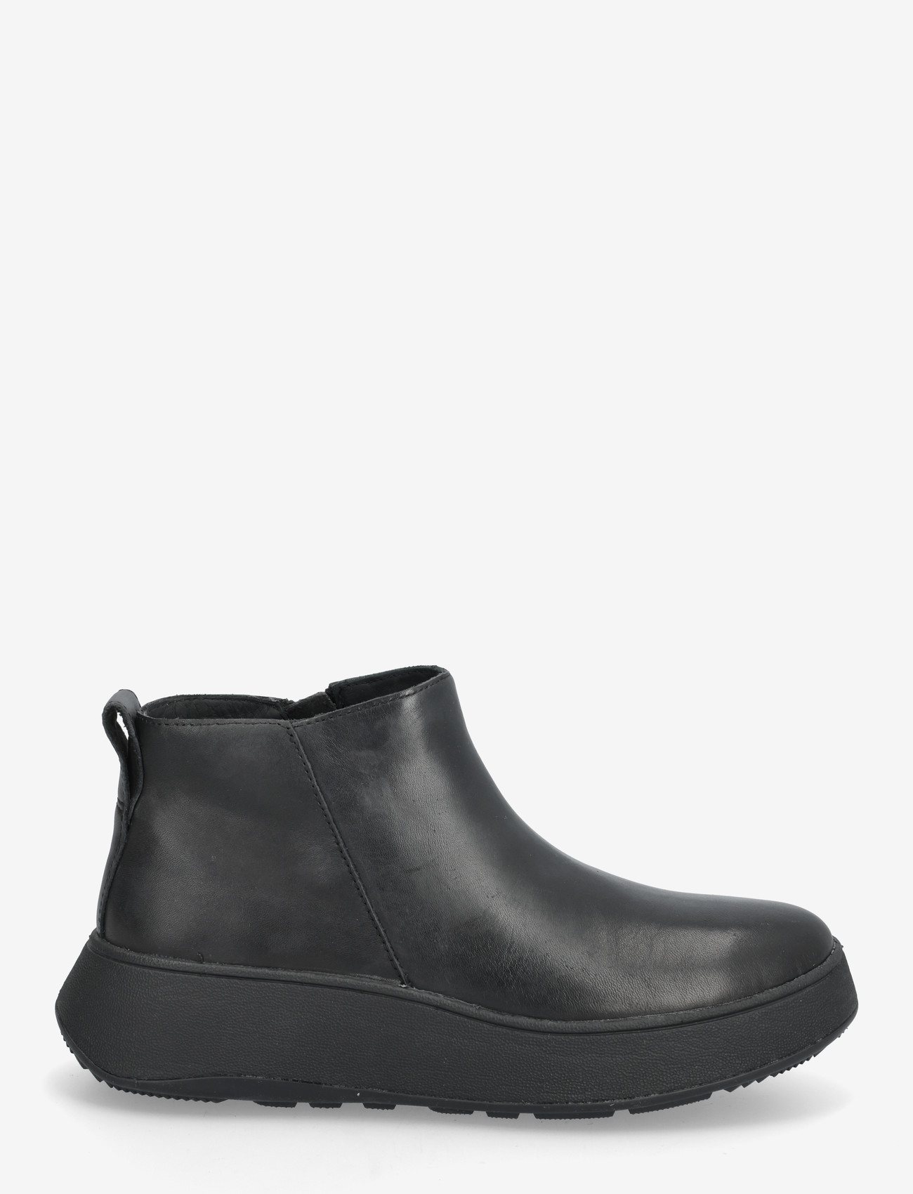 FitFlop - F-MODE LEATHER FLATFORM ZIP ANKLE BOOTS - flade ankelstøvler - all black - 1