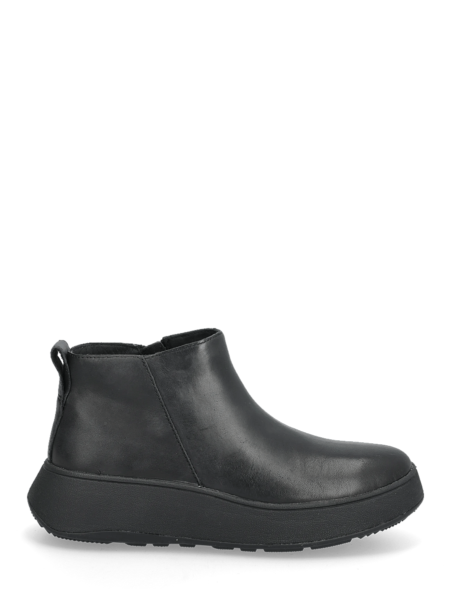 FitFlop - F-MODE LEATHER FLATFORM ZIP ANKLE BOOTS - madalad poolsaapad - all black - 1