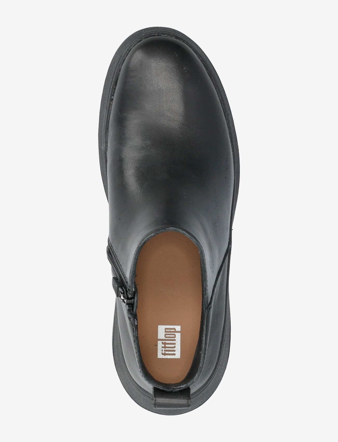 FitFlop - F-MODE LEATHER FLATFORM ZIP ANKLE BOOTS - flade ankelstøvler - all black - 3