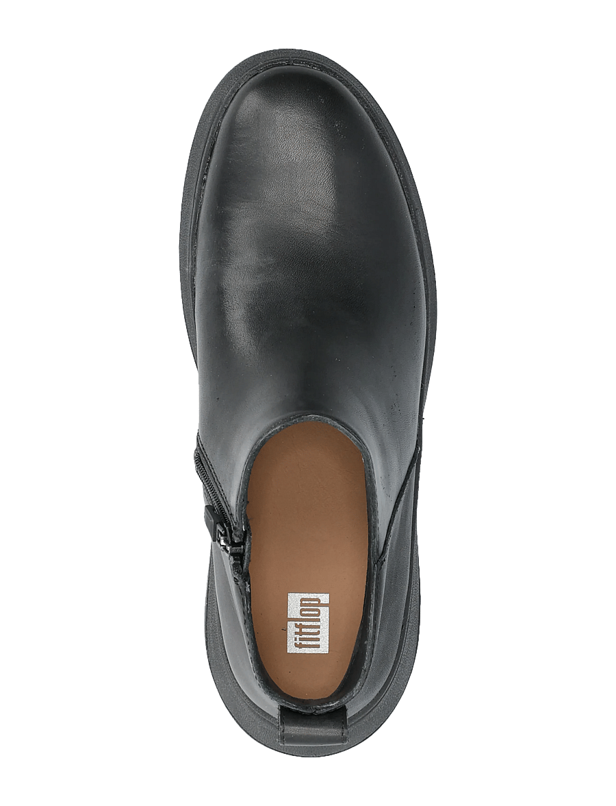 FitFlop - F-MODE LEATHER FLATFORM ZIP ANKLE BOOTS - madalad poolsaapad - all black - 3