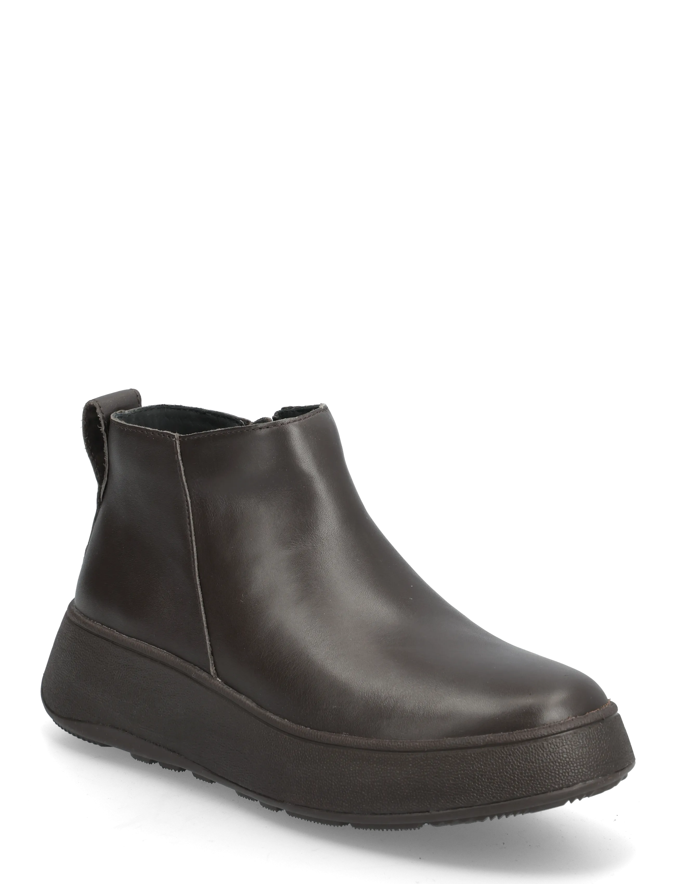 FitFlop F-MODE LEATHER FLATFORM ZIP ANKLE BOOTS - Jalanõud - CHOCOLATE BROWN / brown