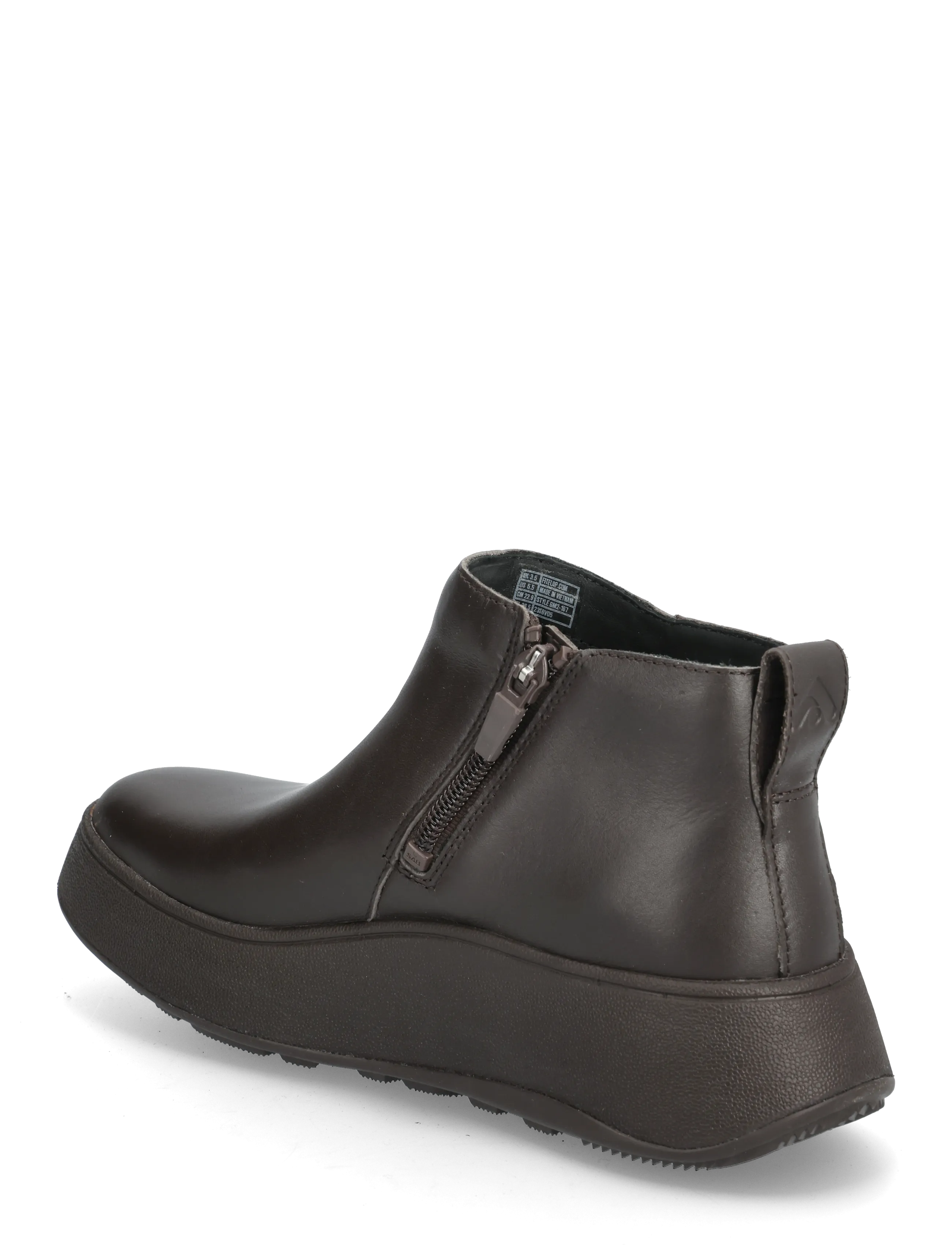 FitFlop - F-MODE LEATHER FLATFORM ZIP ANKLE BOOTS - flache stiefeletten - chocolate brown - 2