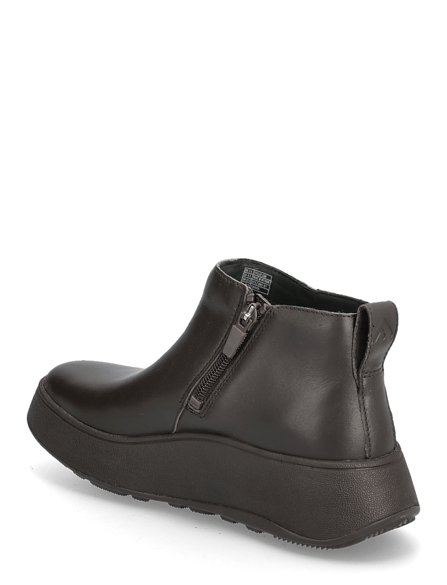 FitFlop - F-MODE LEATHER FLATFORM ZIP ANKLE BOOTS - flache stiefeletten - chocolate brown - 2