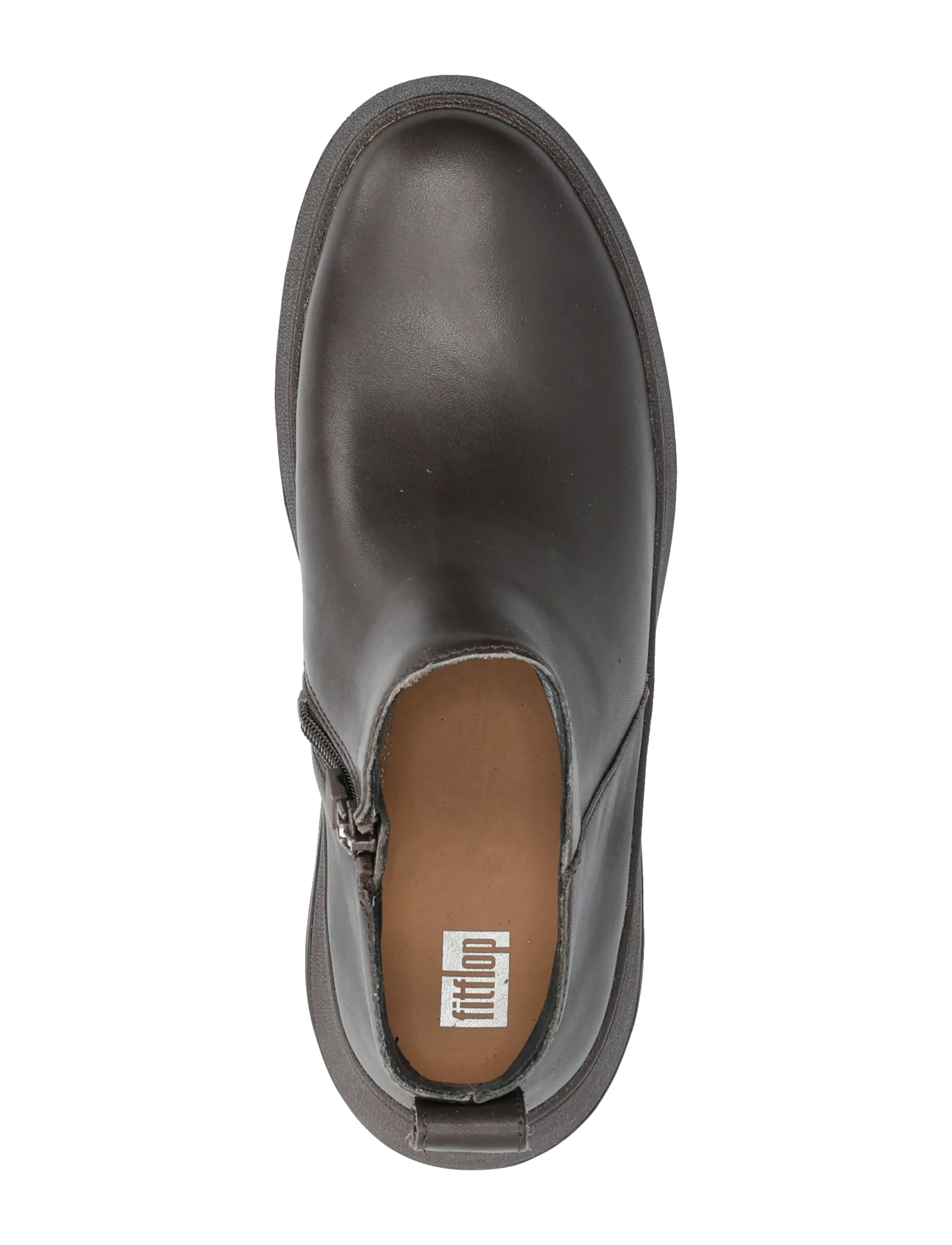 FitFlop - F-MODE LEATHER FLATFORM ZIP ANKLE BOOTS - flache stiefeletten - chocolate brown - 3