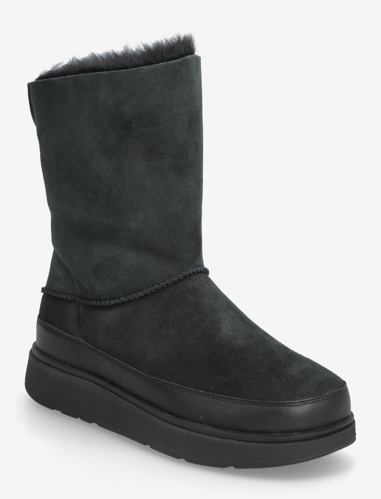 FitFlop - GEN-FF SHORT DOUBLE-FACED SHEARLING BOOTS - varmfodrade skor - all black - 0