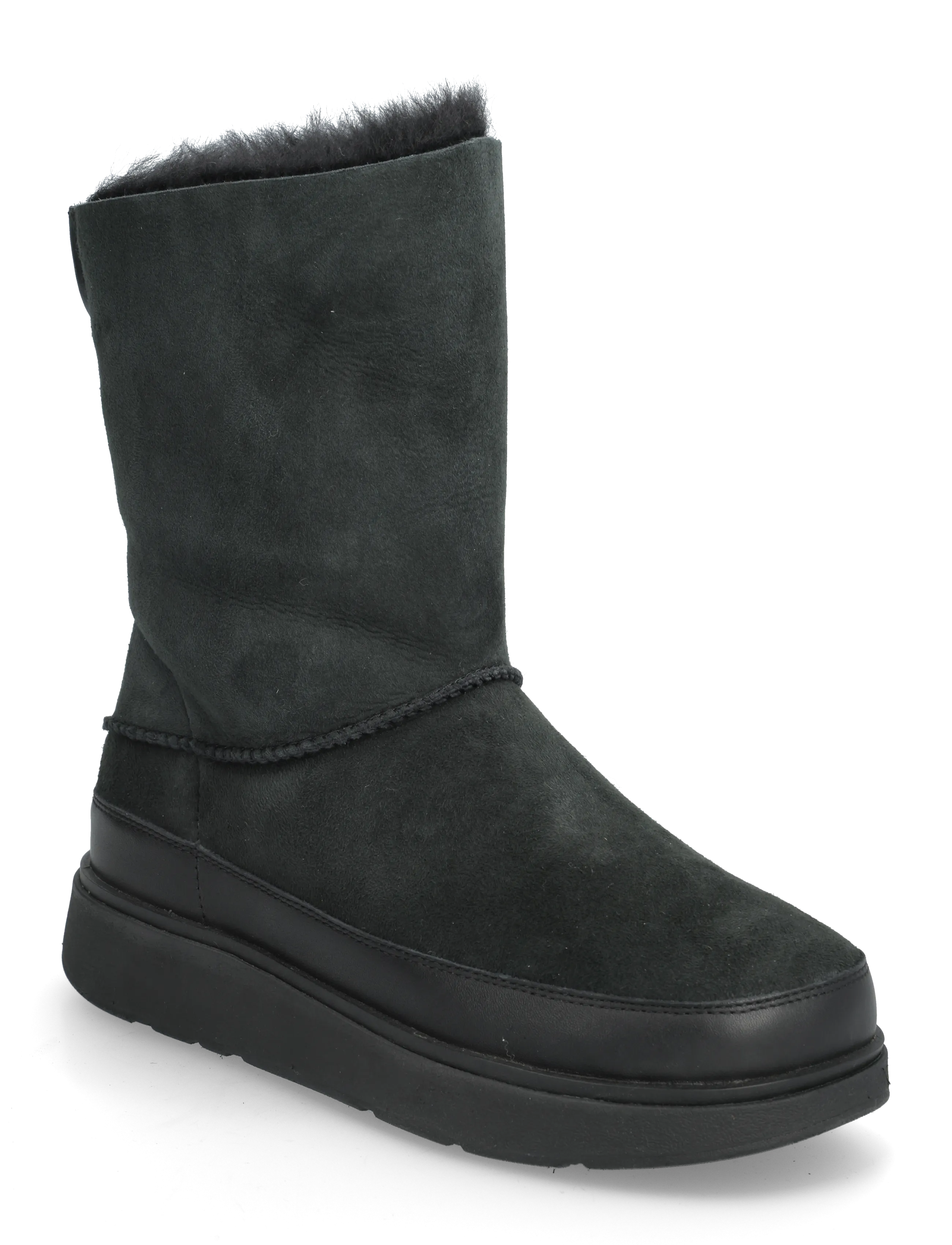 FitFlop GEN-FF SHORT DOUBLE-FACED SHEARLING BOOTS - FitFlop - ALL BLACK / black