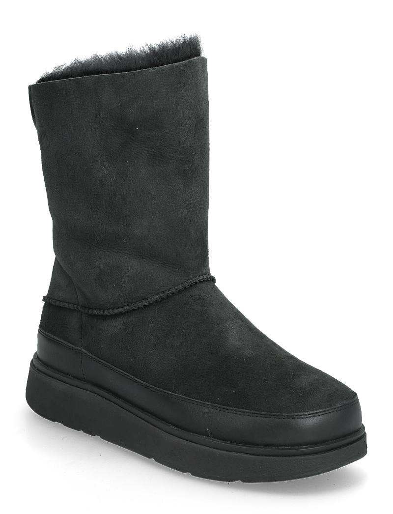 FitFlop - GEN-FF SHORT DOUBLE-FACED SHEARLING BOOTS - winterschuhe - all black - 0