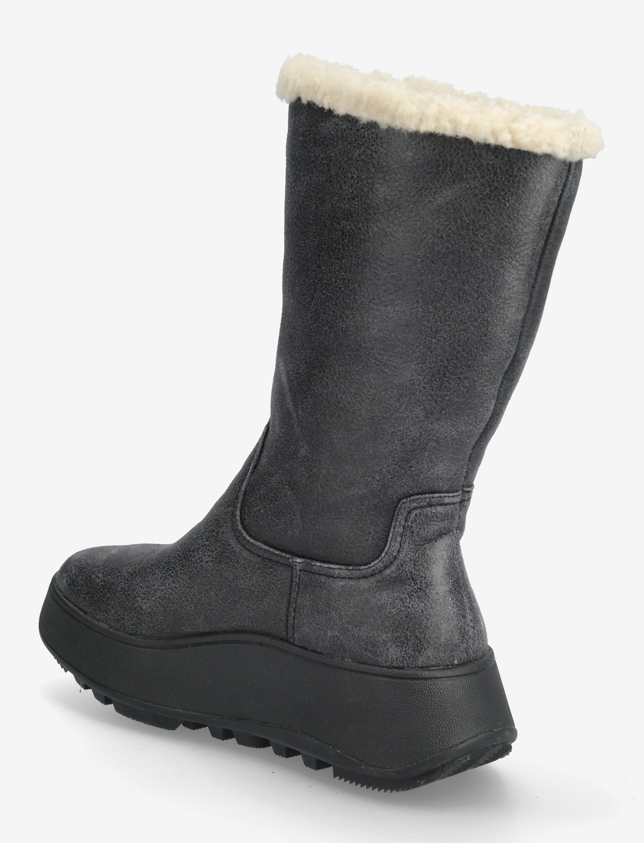 FitFlop - F-MODE DOUBLE-FACED SHEARLING FLATFORM CALF BOOTS - damen - black - 2