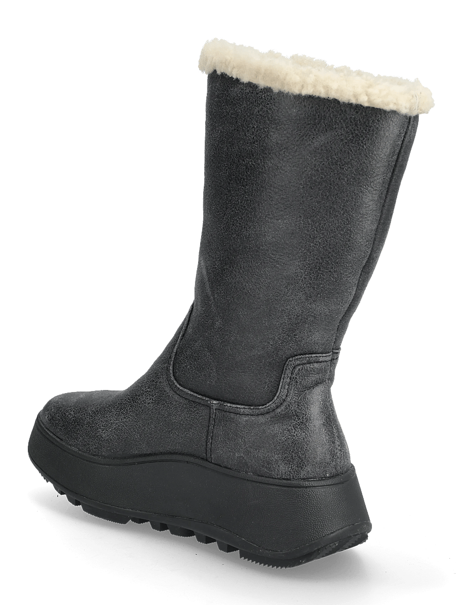 FitFlop - F-MODE DOUBLE-FACED SHEARLING FLATFORM CALF BOOTS - winter boots - black - 2