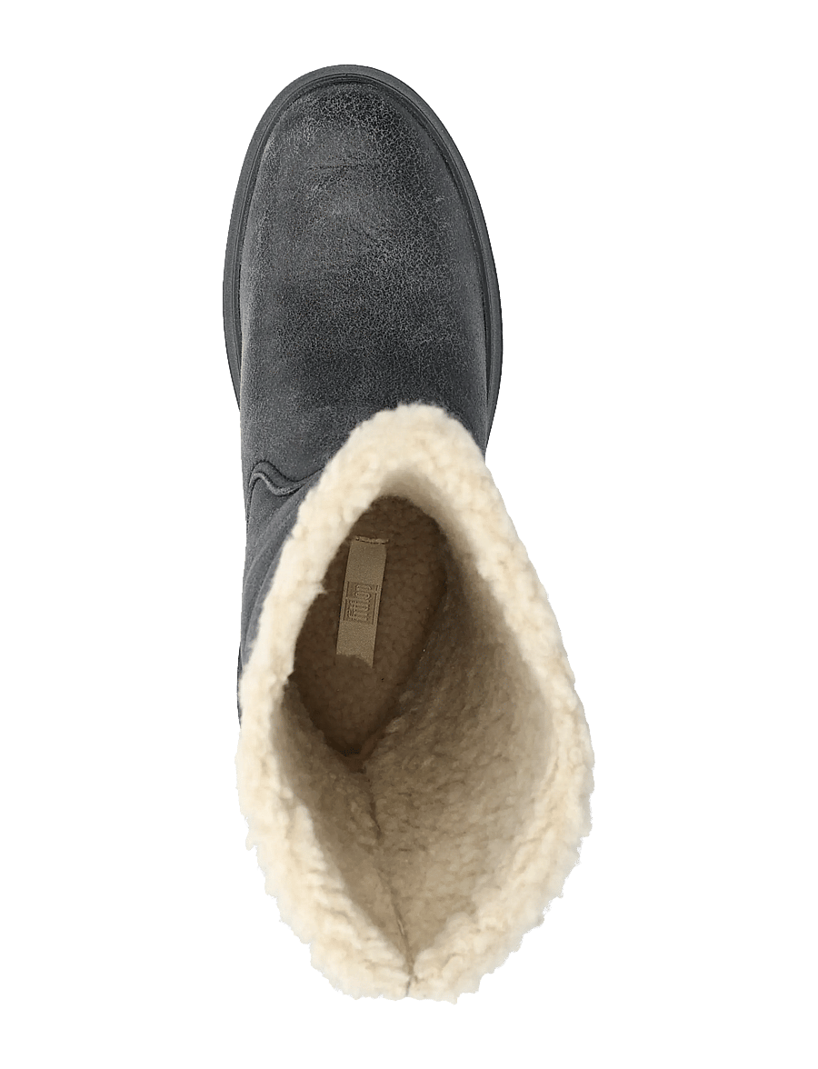 FitFlop - F-MODE DOUBLE-FACED SHEARLING FLATFORM CALF BOOTS - winter boots - black - 3