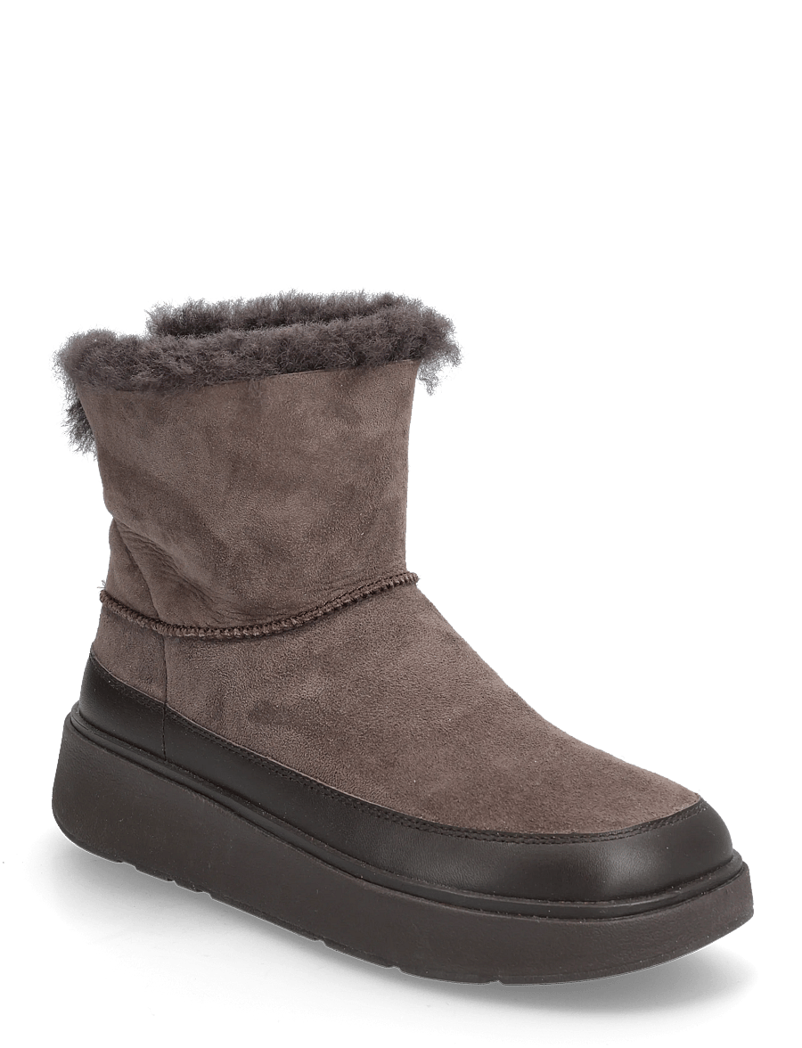 FitFlop - GEN-FF MINI DOUBLE-FACED SHEARLING BOOTS - flade ankelstøvler - chocolate brown - 0