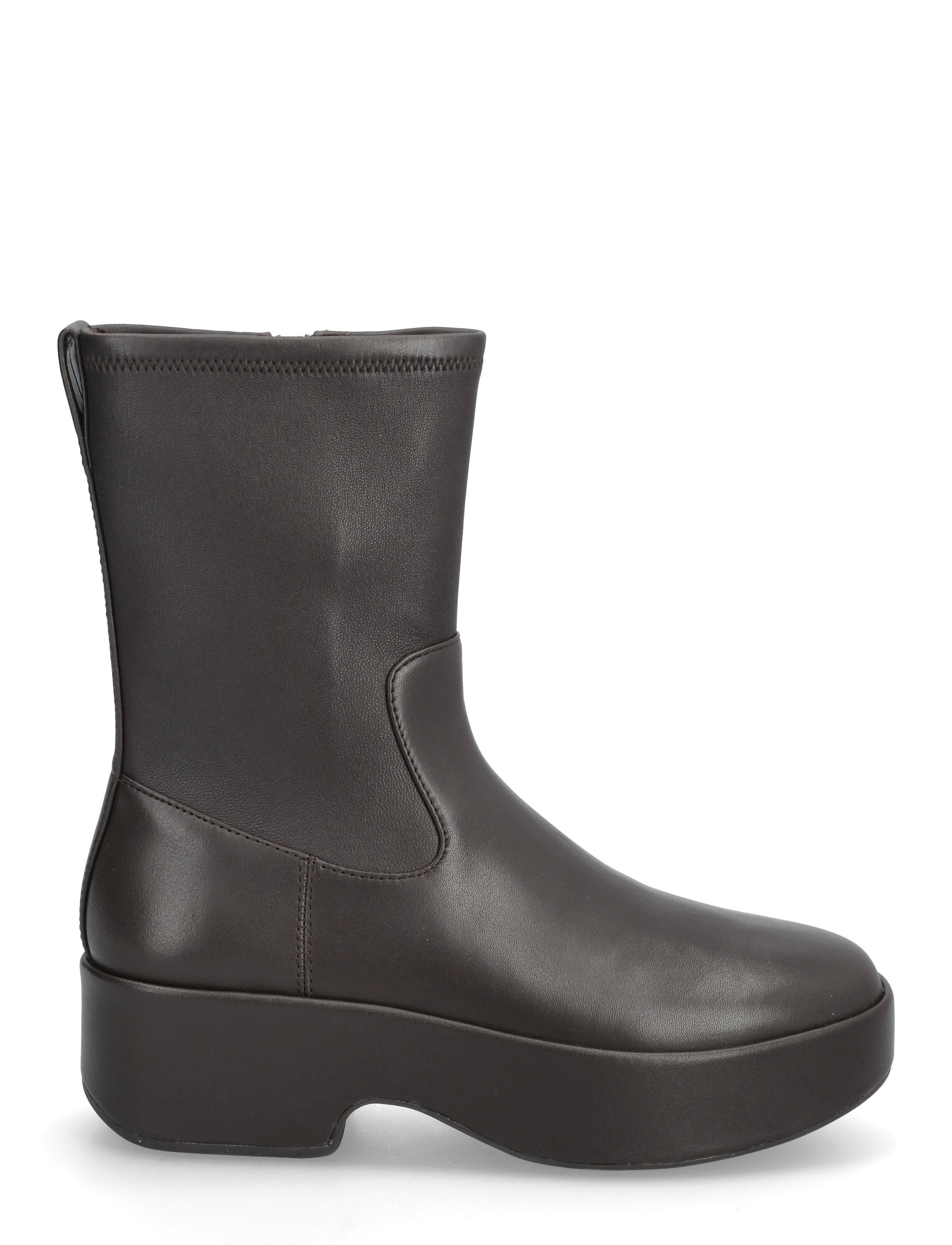 FitFlop - F-LUMA STRETCH LEATHER DEMI-WEDGE MID-CALF BOOTS - flatbotna ökklastígvél - chocolate brown - 1