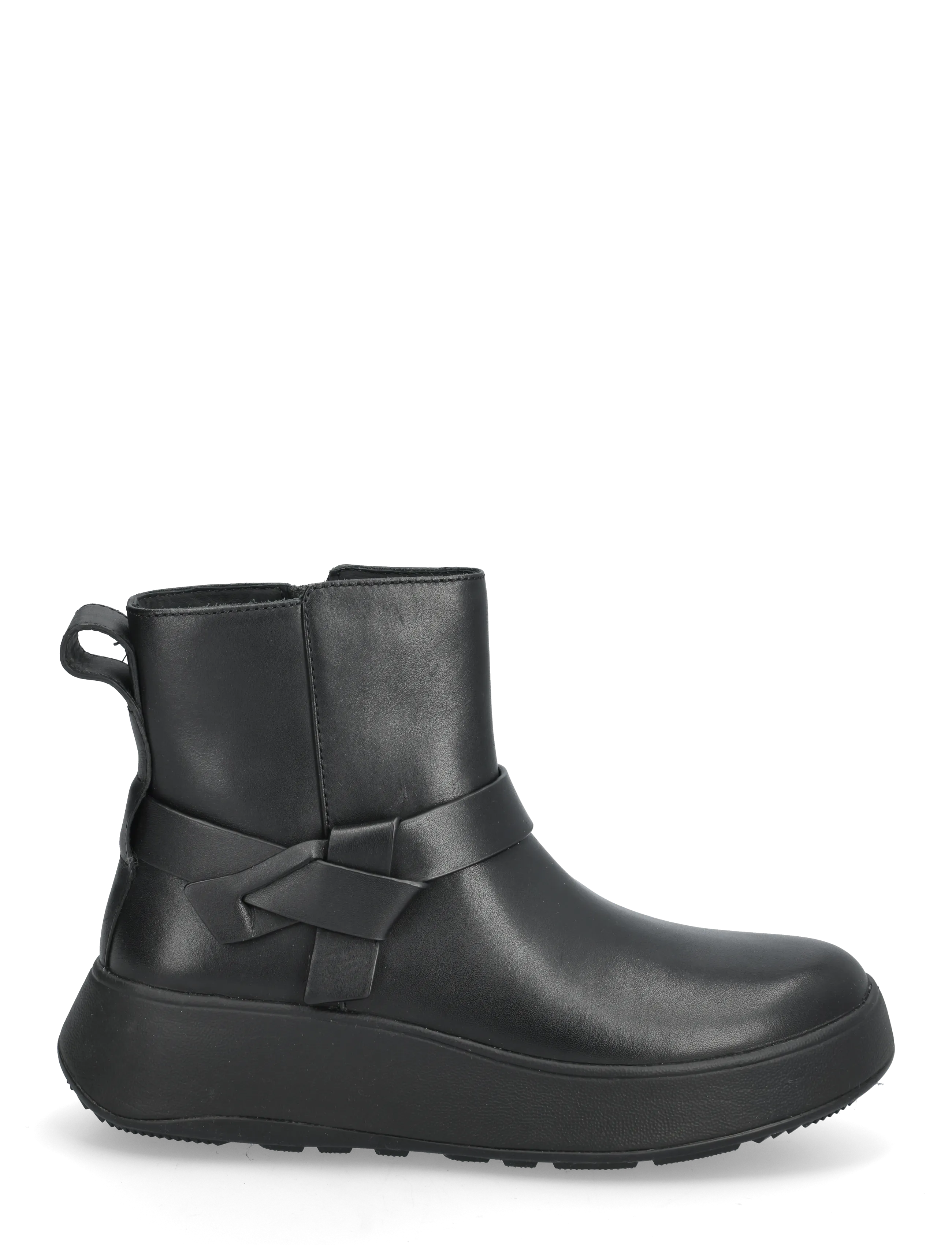FitFlop - F-MODE FOLDED-KNOT LEATHER FLATFORM CHELSEA BOOTS - madalad poolsaapad - black - 1