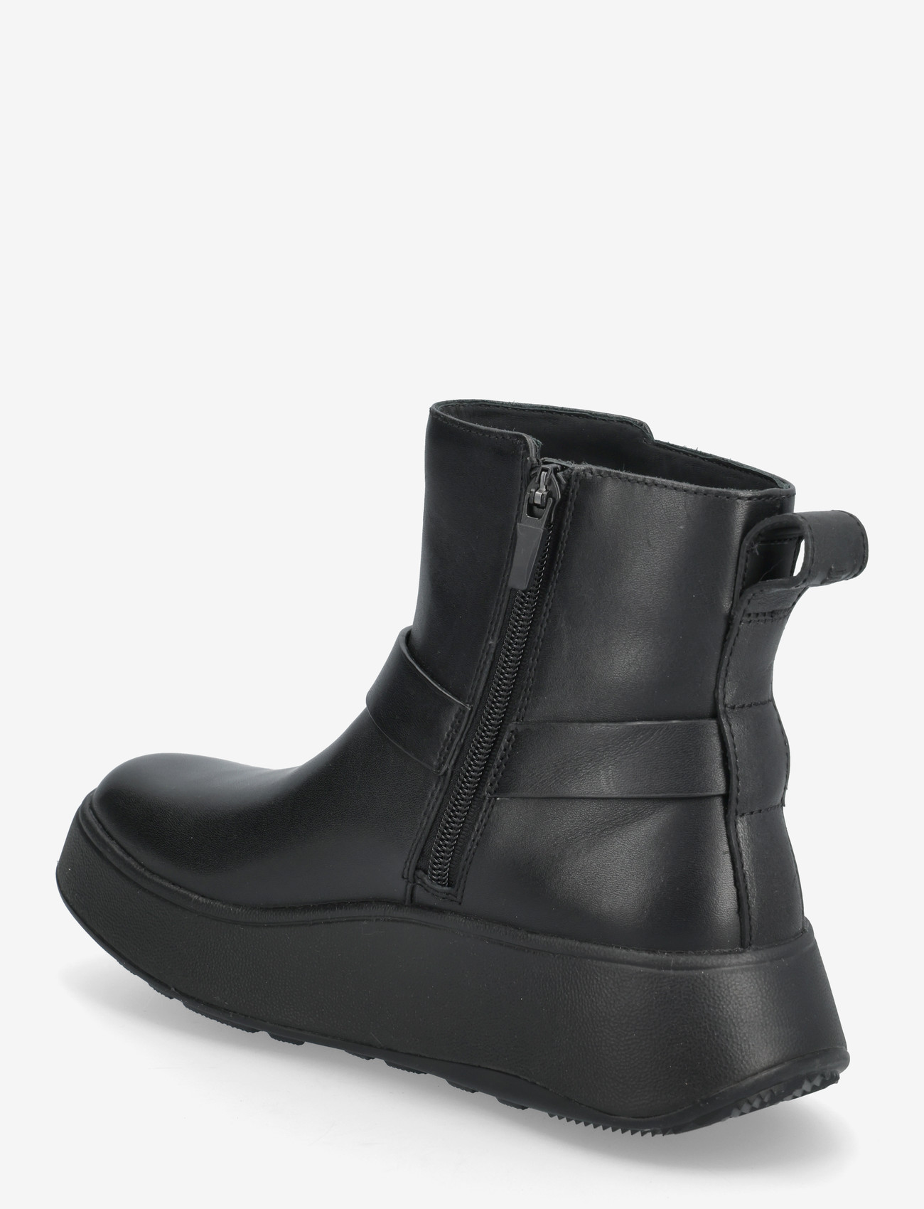 FitFlop - F-MODE FOLDED-KNOT LEATHER FLATFORM CHELSEA BOOTS - flat ankle boots - black - 2