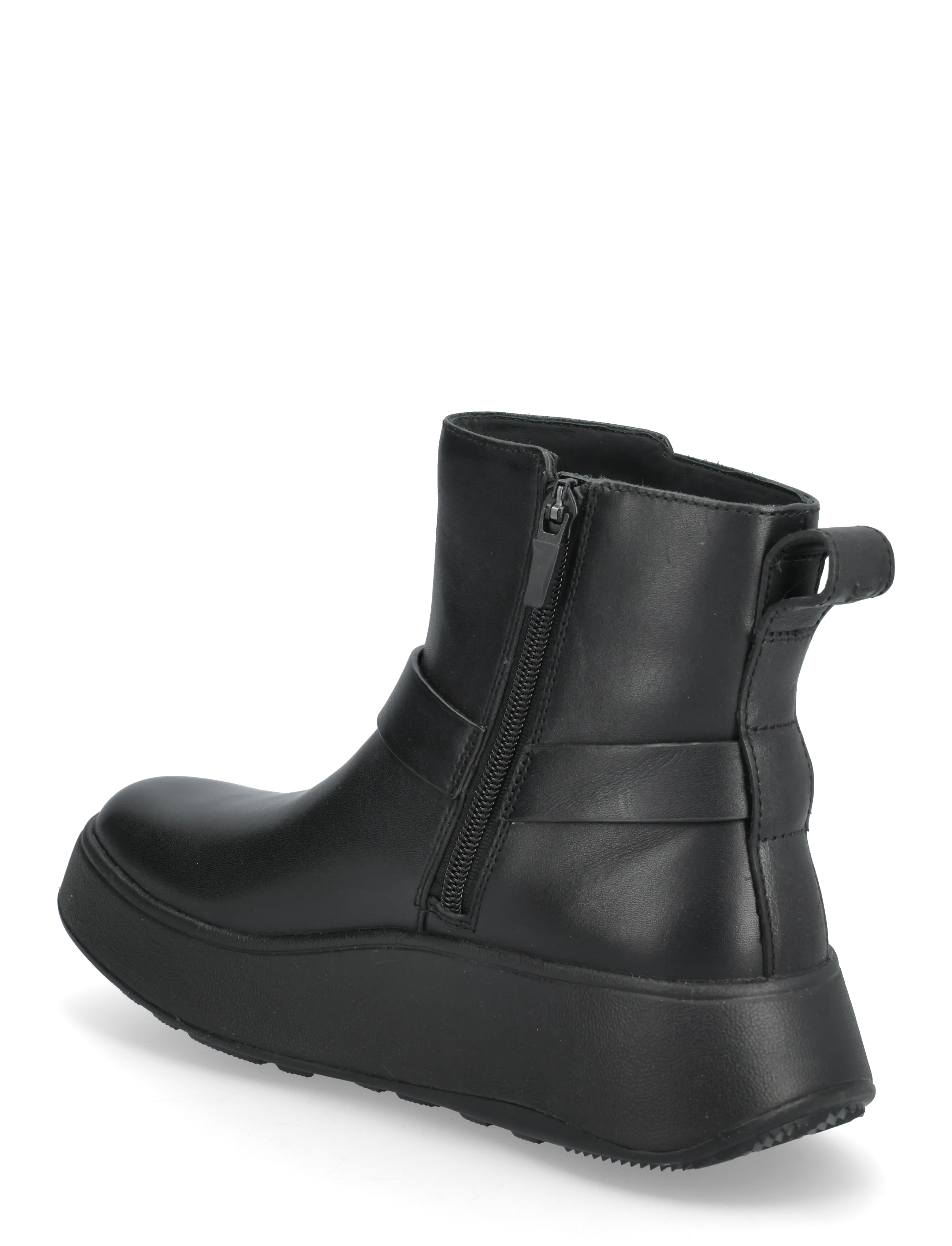 FitFlop - F-MODE FOLDED-KNOT LEATHER FLATFORM CHELSEA BOOTS - madalad poolsaapad - black - 2