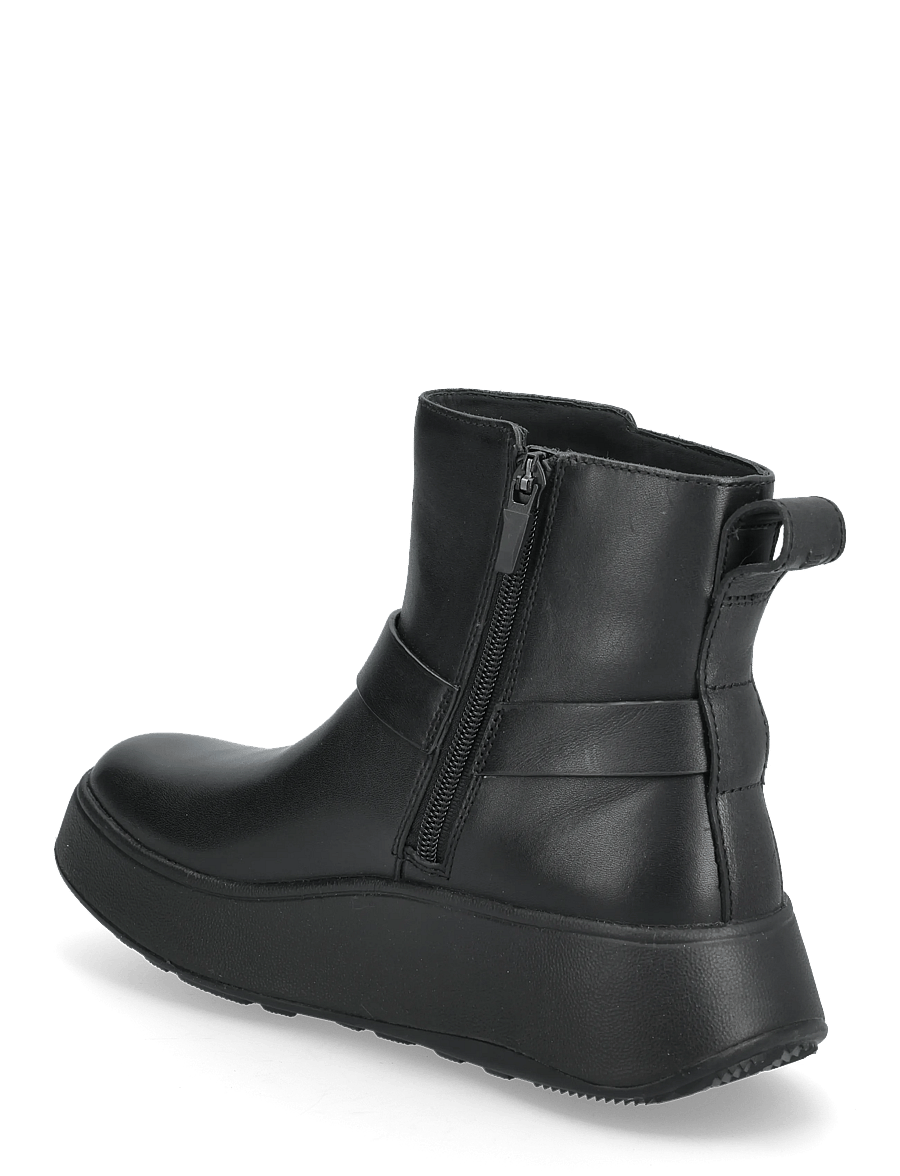 FitFlop - F-MODE FOLDED-KNOT LEATHER FLATFORM CHELSEA BOOTS - flache stiefeletten - black - 2