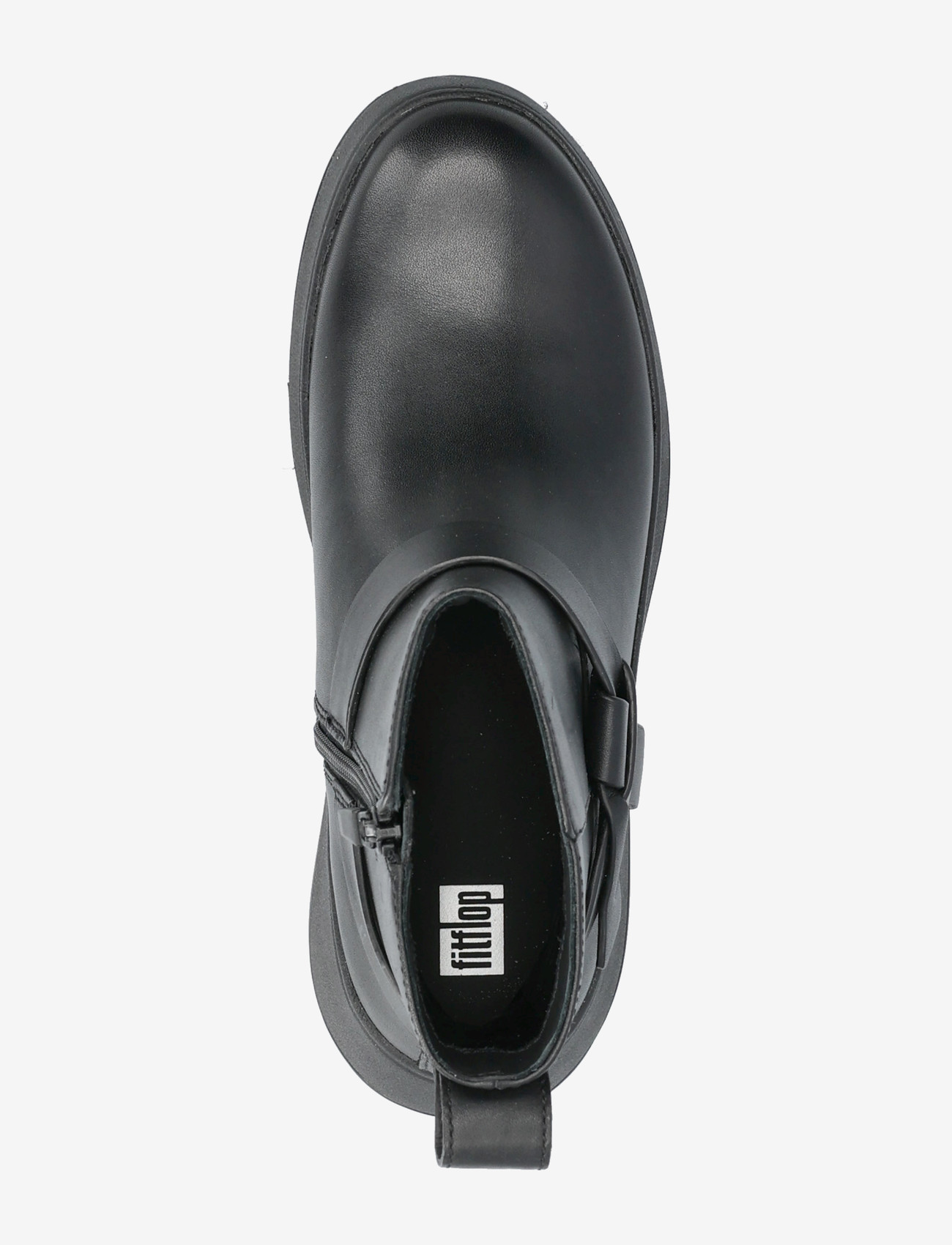 FitFlop - F-MODE FOLDED-KNOT LEATHER FLATFORM CHELSEA BOOTS - flat ankle boots - black - 3
