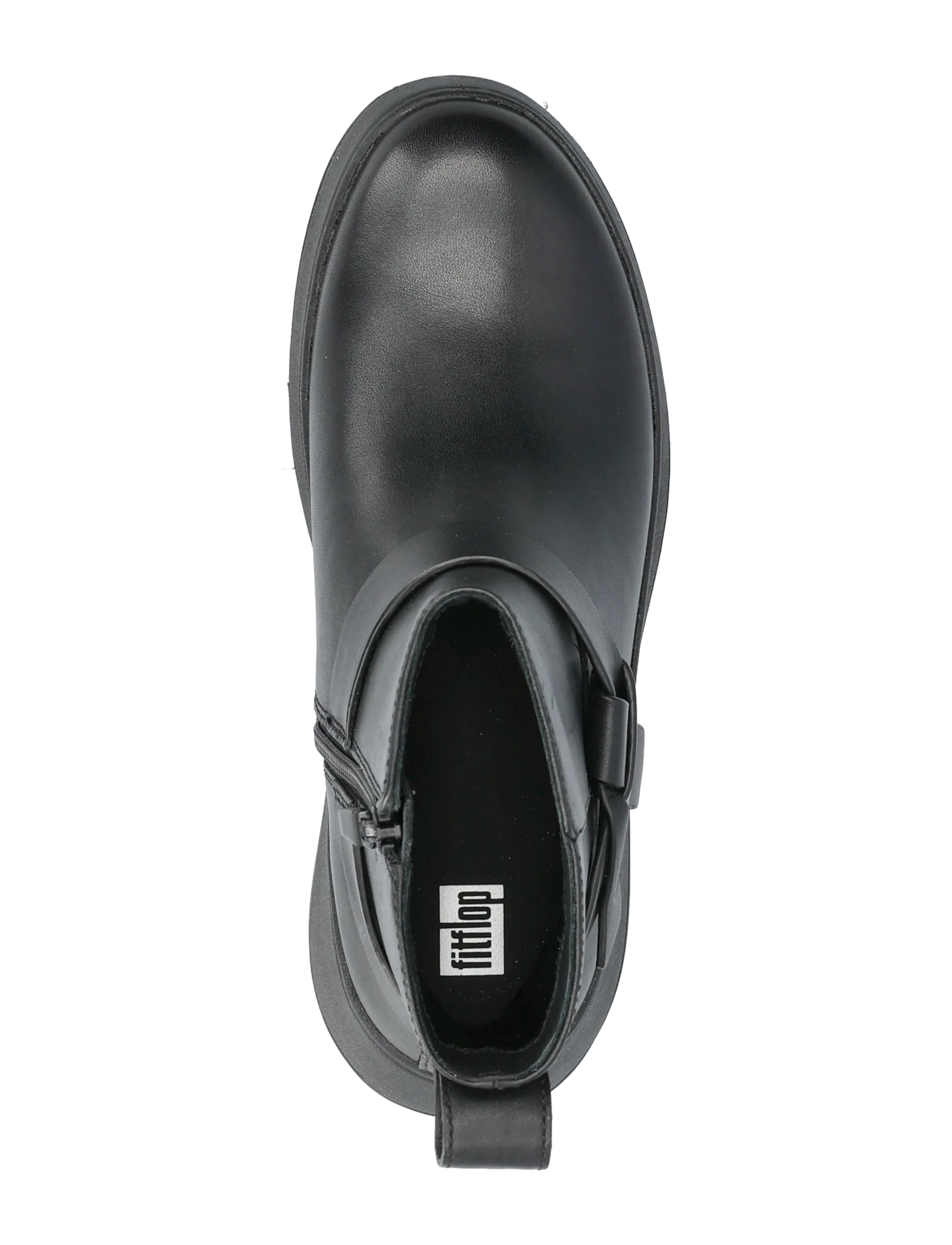 FitFlop - F-MODE FOLDED-KNOT LEATHER FLATFORM CHELSEA BOOTS - madalad poolsaapad - black - 3