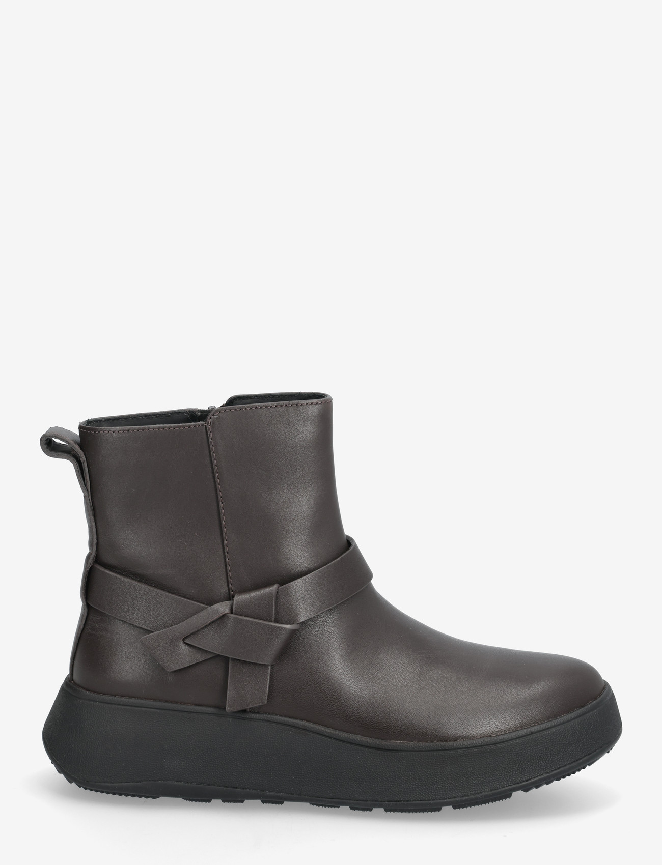 FitFlop - F-MODE FOLDED-KNOT LEATHER FLATFORM CHELSEA BOOTS - flade ankelstøvler - chocolate brown - 1