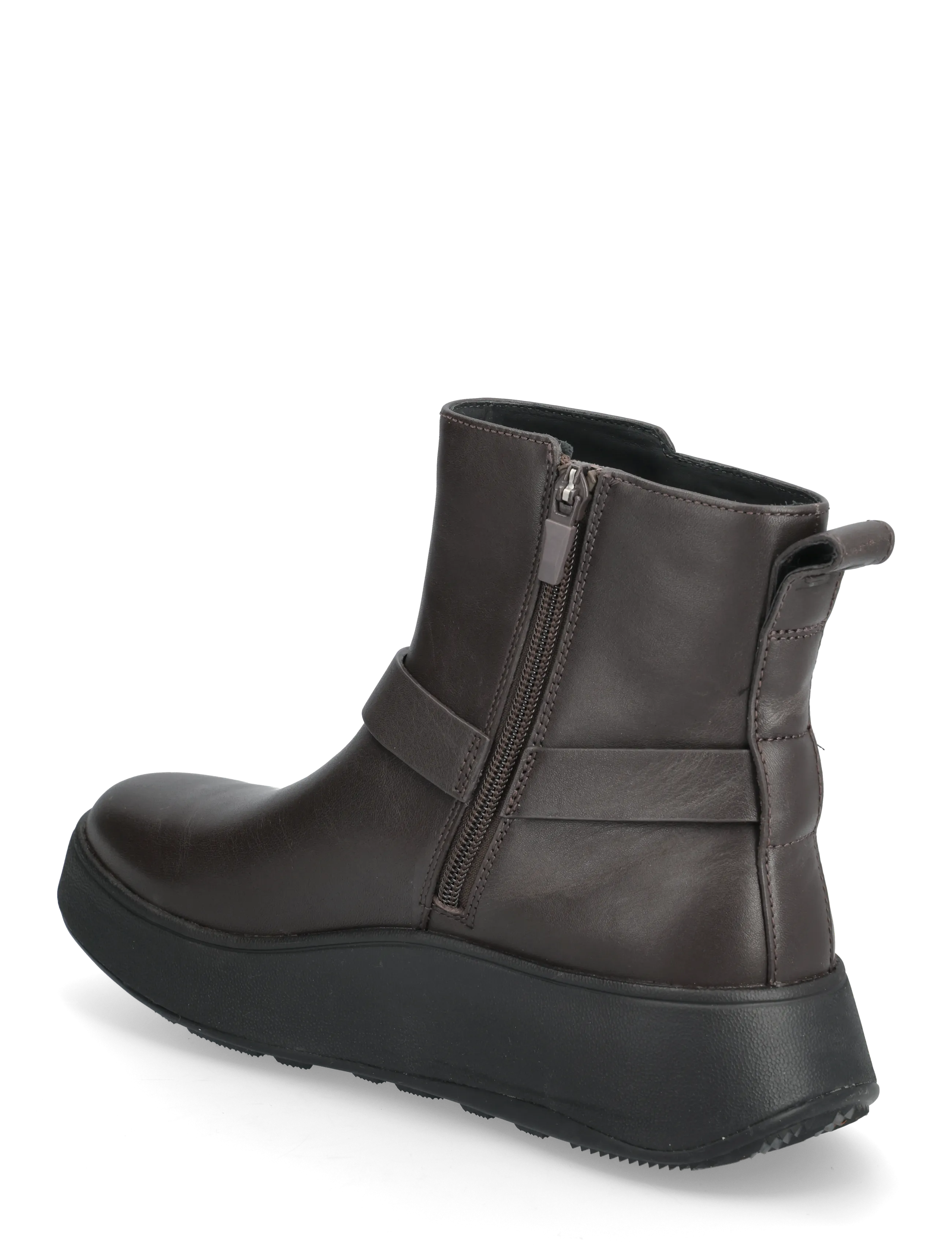 FitFlop - F-MODE FOLDED-KNOT LEATHER FLATFORM CHELSEA BOOTS - flat ankle boots - chocolate brown - 2