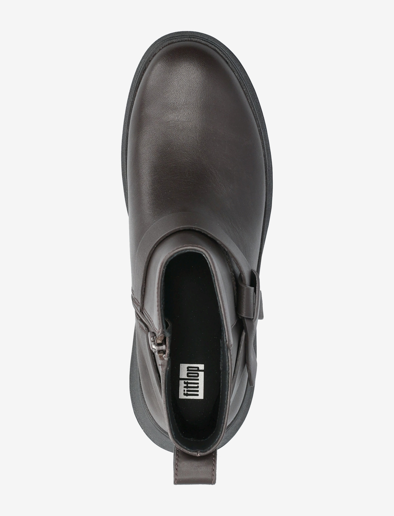 FitFlop - F-MODE FOLDED-KNOT LEATHER FLATFORM CHELSEA BOOTS - flade ankelstøvler - chocolate brown - 3