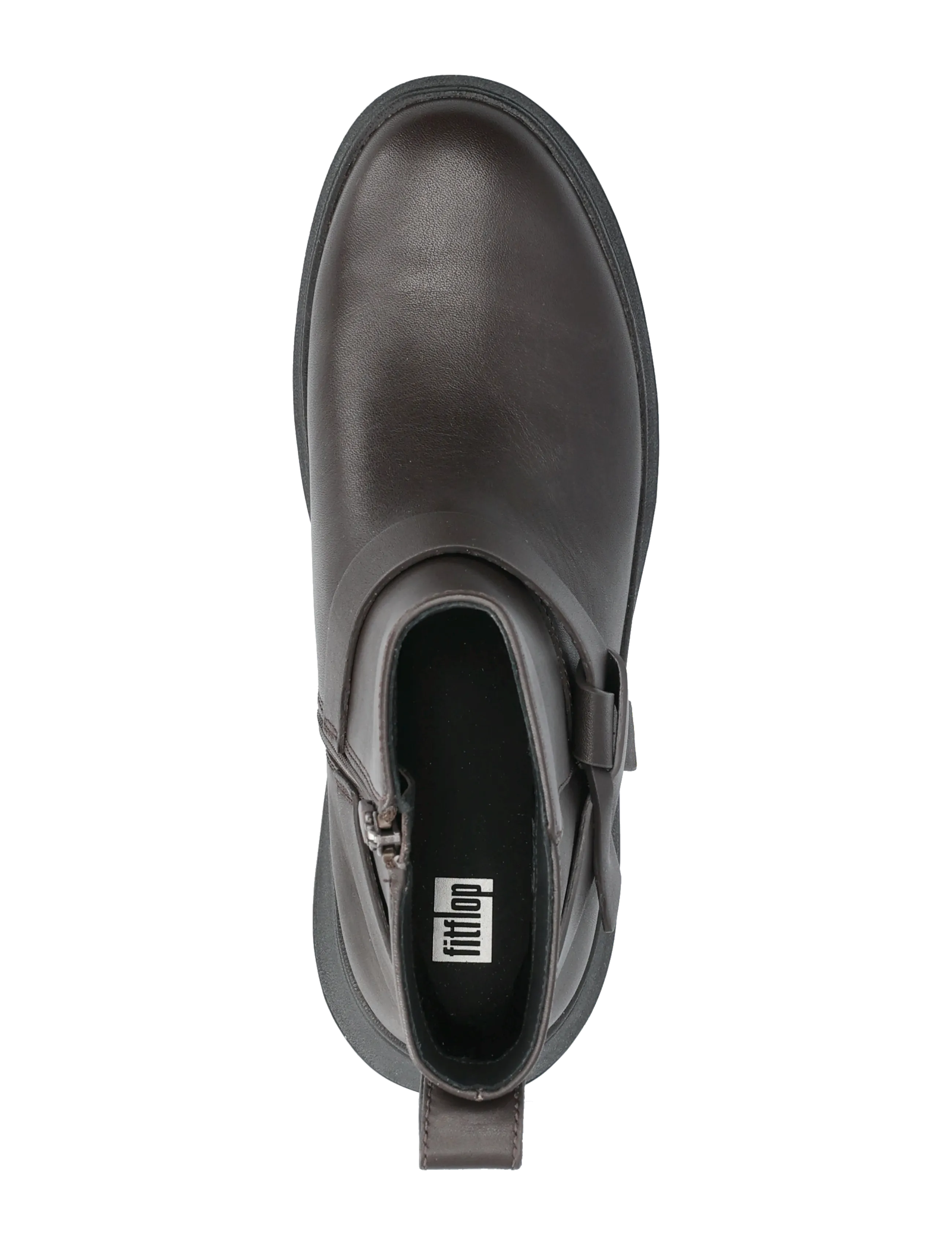 FitFlop - F-MODE FOLDED-KNOT LEATHER FLATFORM CHELSEA BOOTS - flat ankle boots - chocolate brown - 3