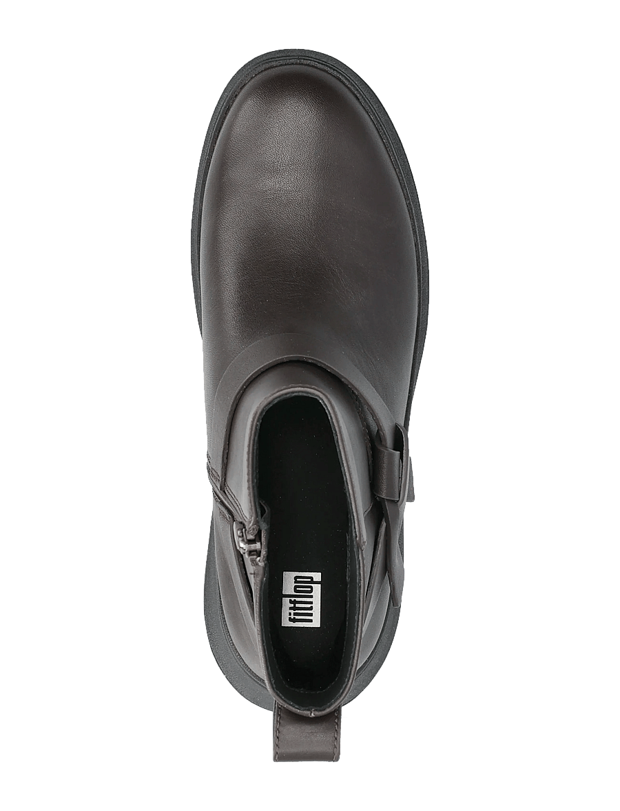 FitFlop - F-MODE FOLDED-KNOT LEATHER FLATFORM CHELSEA BOOTS - flade ankelstøvler - chocolate brown - 3