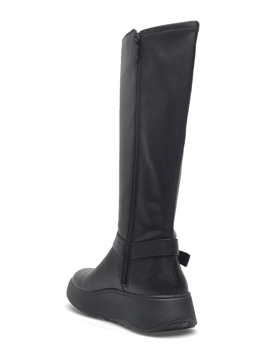 FitFlop - F-MODE FOLDED-KNOT FLATFORM TALL STRETCH BOOTS - kniehohe stiefel - black - 2