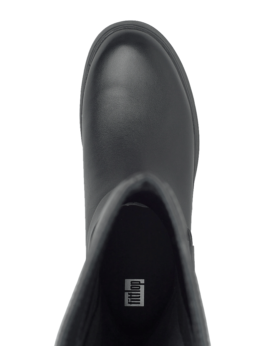 FitFlop - F-MODE FOLDED-KNOT FLATFORM TALL STRETCH BOOTS - kniehohe stiefel - black - 3