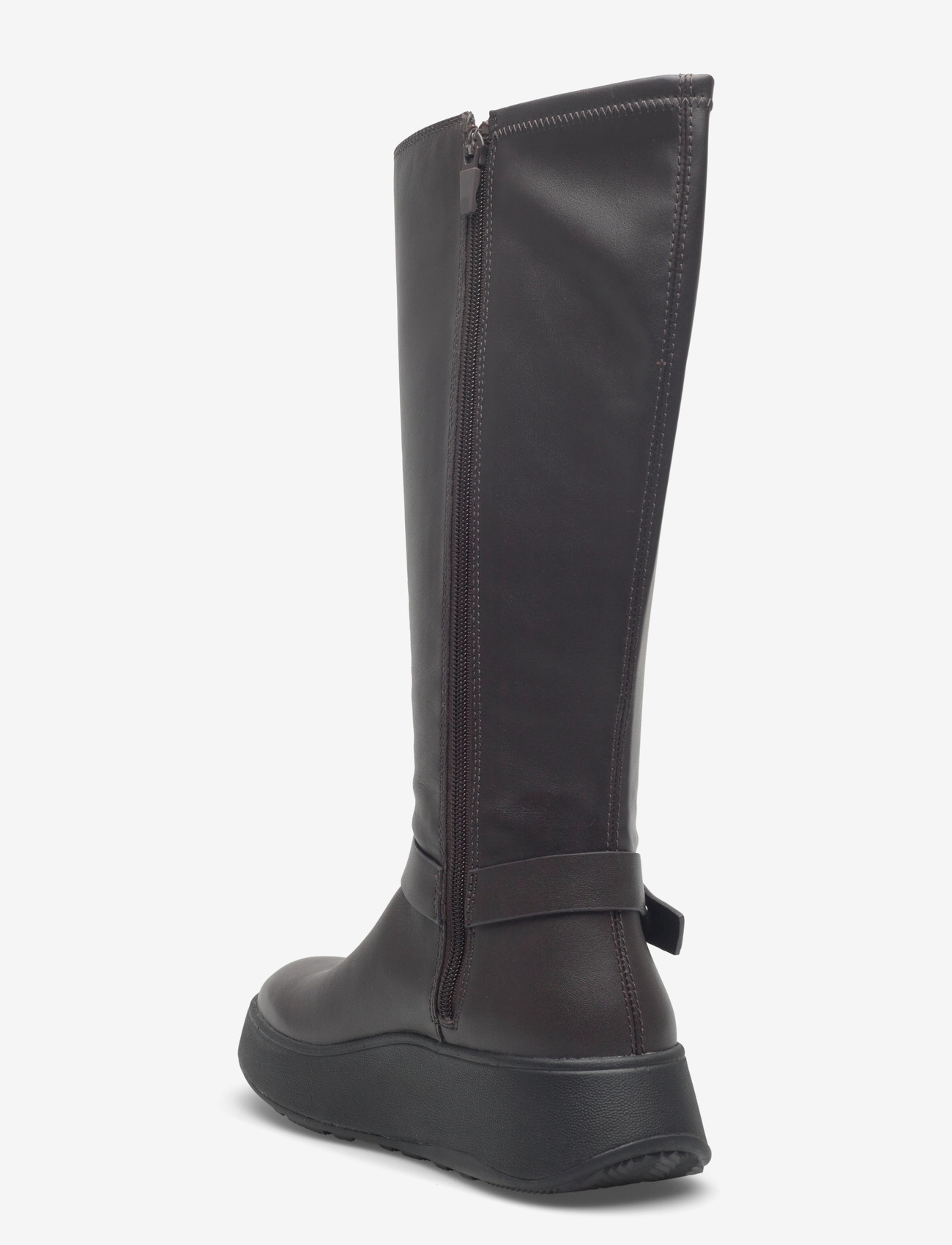 FitFlop - F-MODE FOLDED-KNOT FLATFORM TALL STRETCH BOOTS - damen - chocolate brown - 2